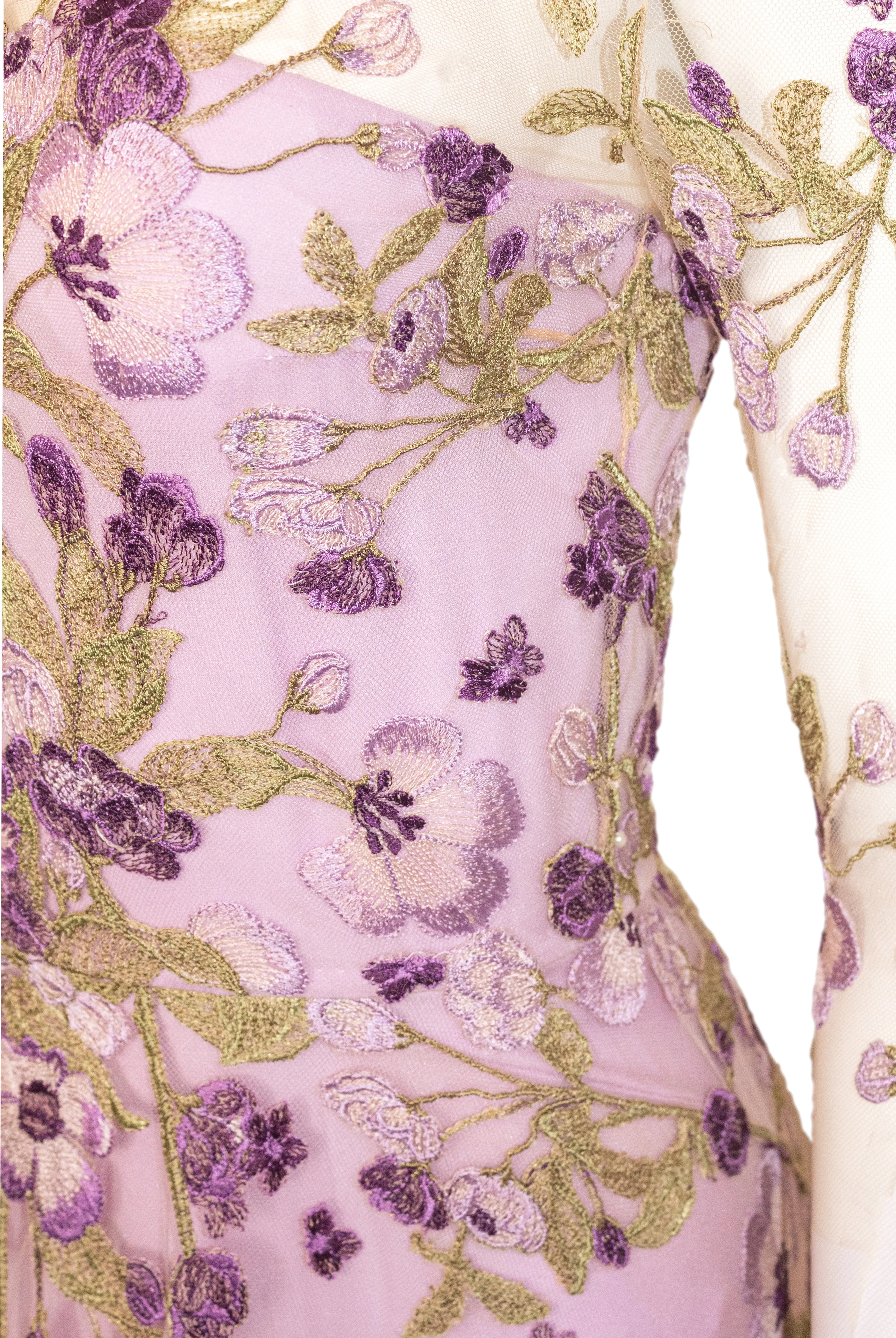 JEWEL NECK FLORAL GOWN sold by Naeem Khan product image thumbnail 5