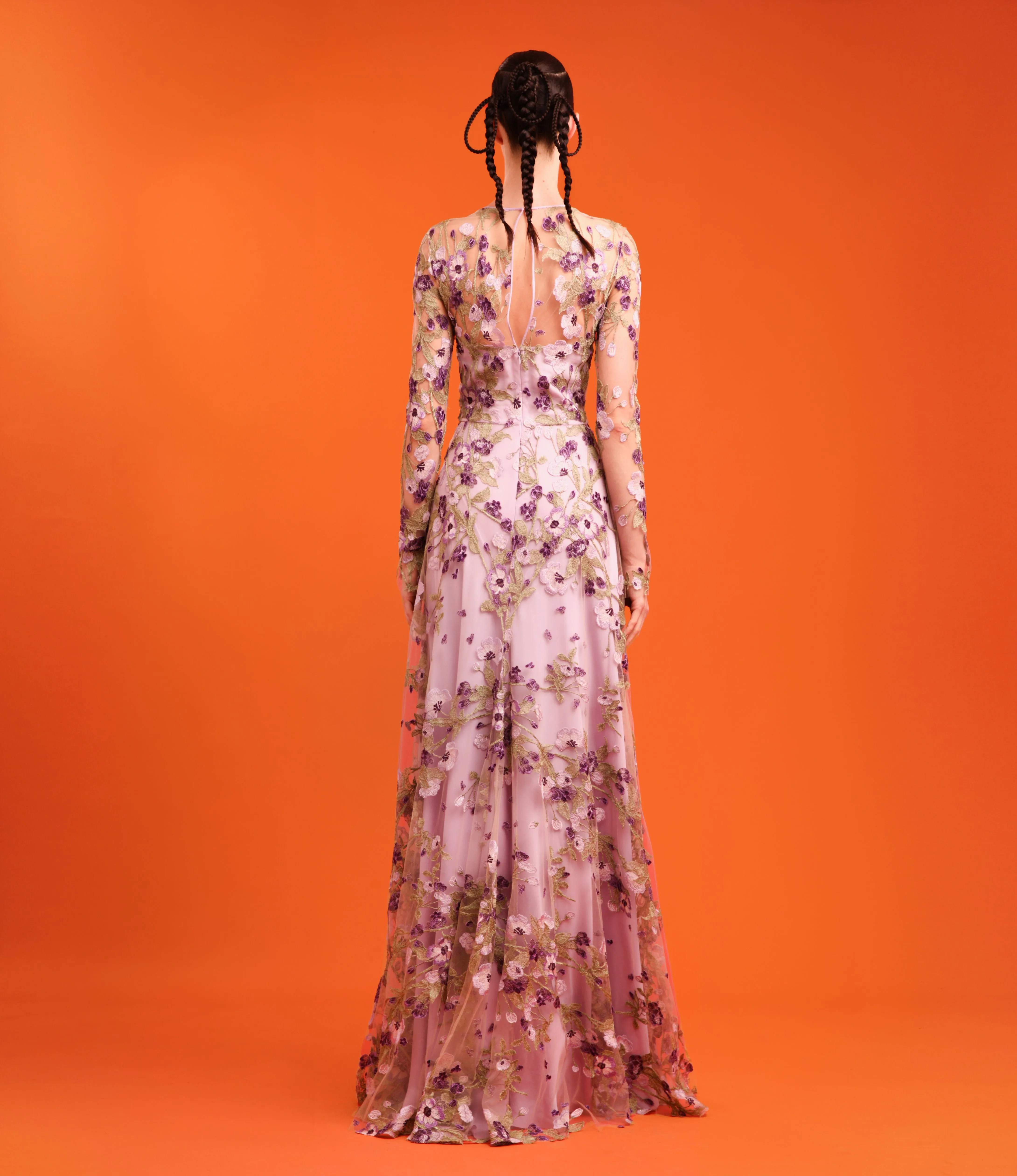 JEWEL NECK FLORAL GOWN sold by Naeem Khan product image thumbnail 2