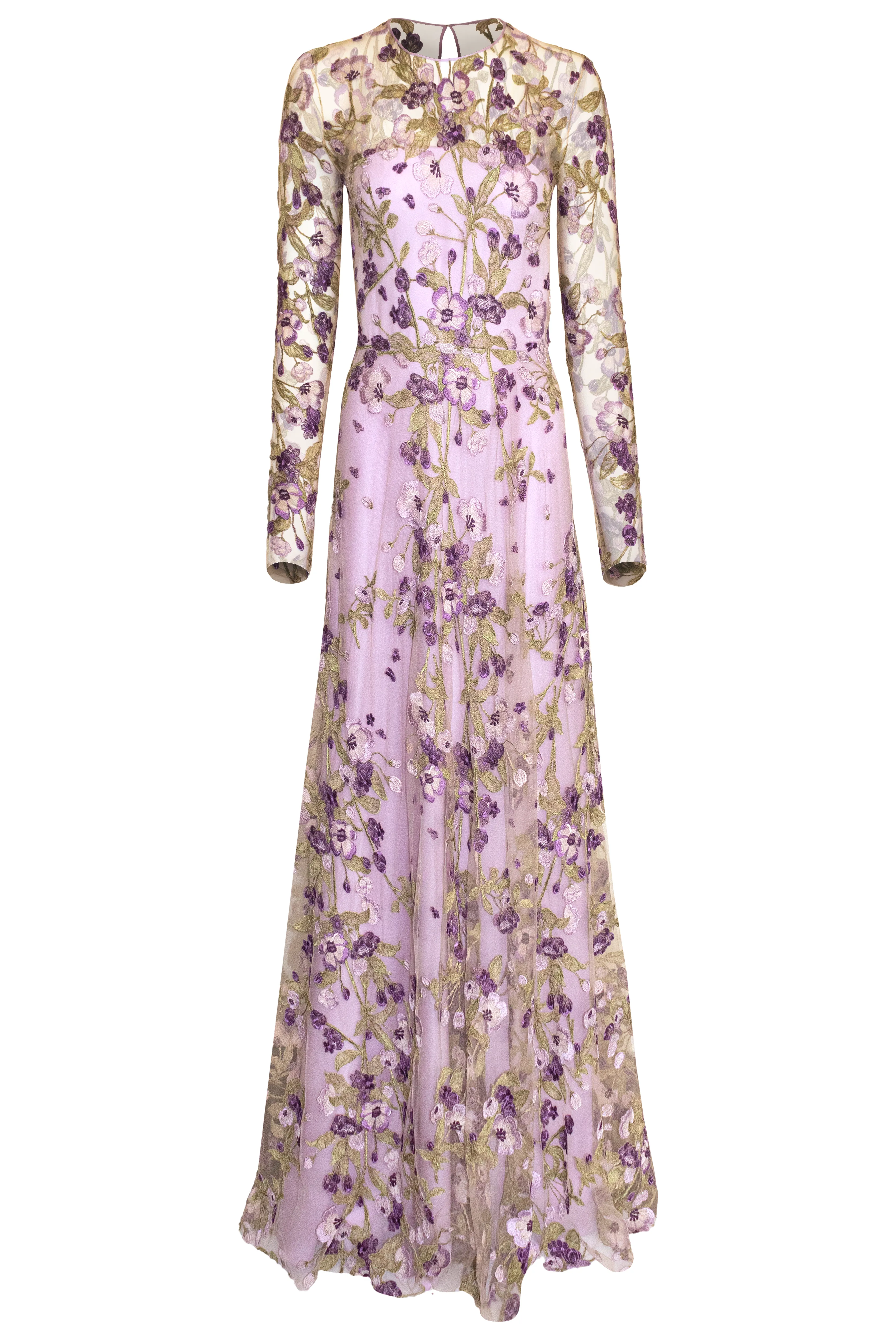 JEWEL NECK FLORAL GOWN sold by Naeem Khan product image thumbnail 3