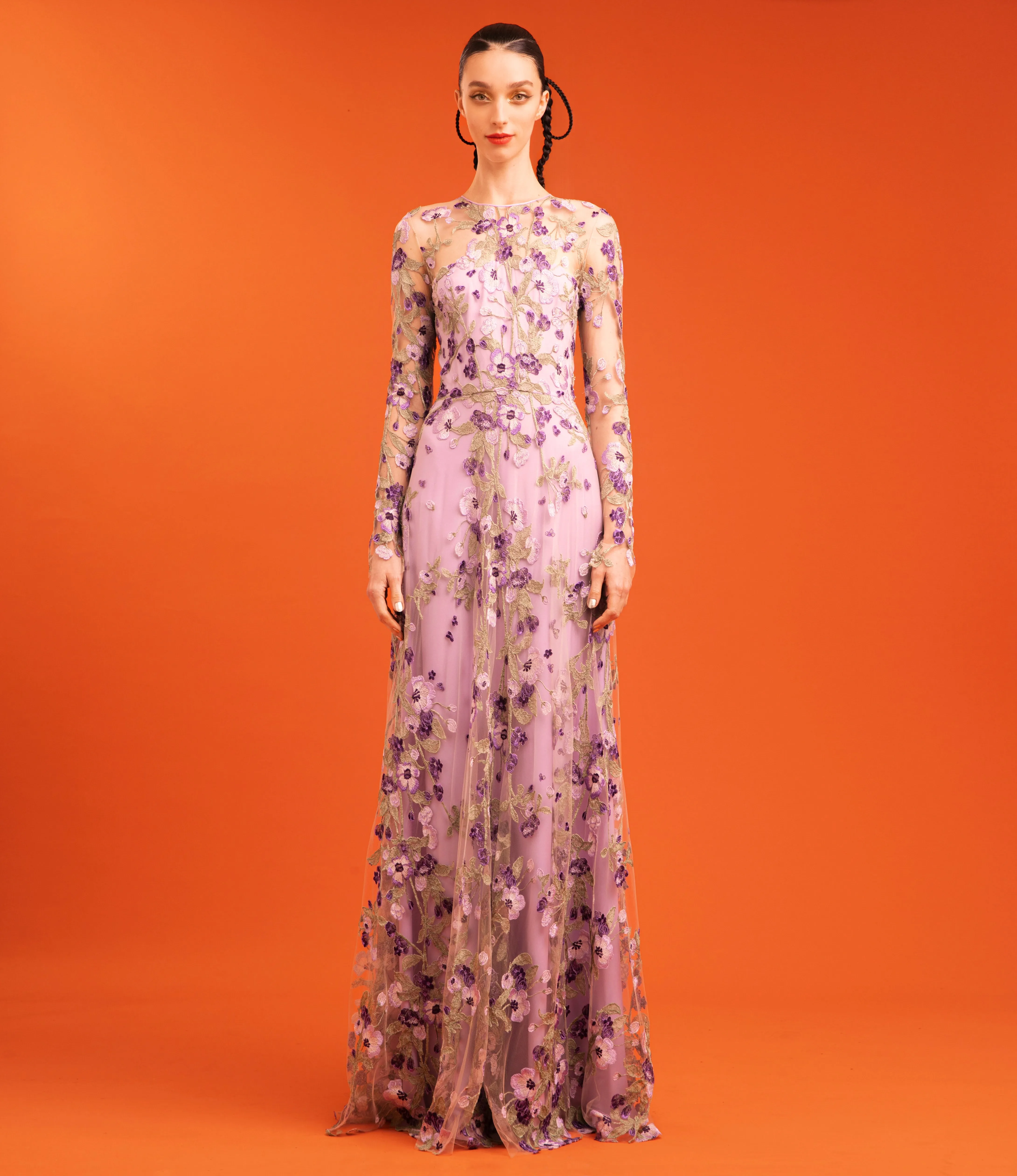JEWEL NECK FLORAL GOWN sold by Naeem Khan