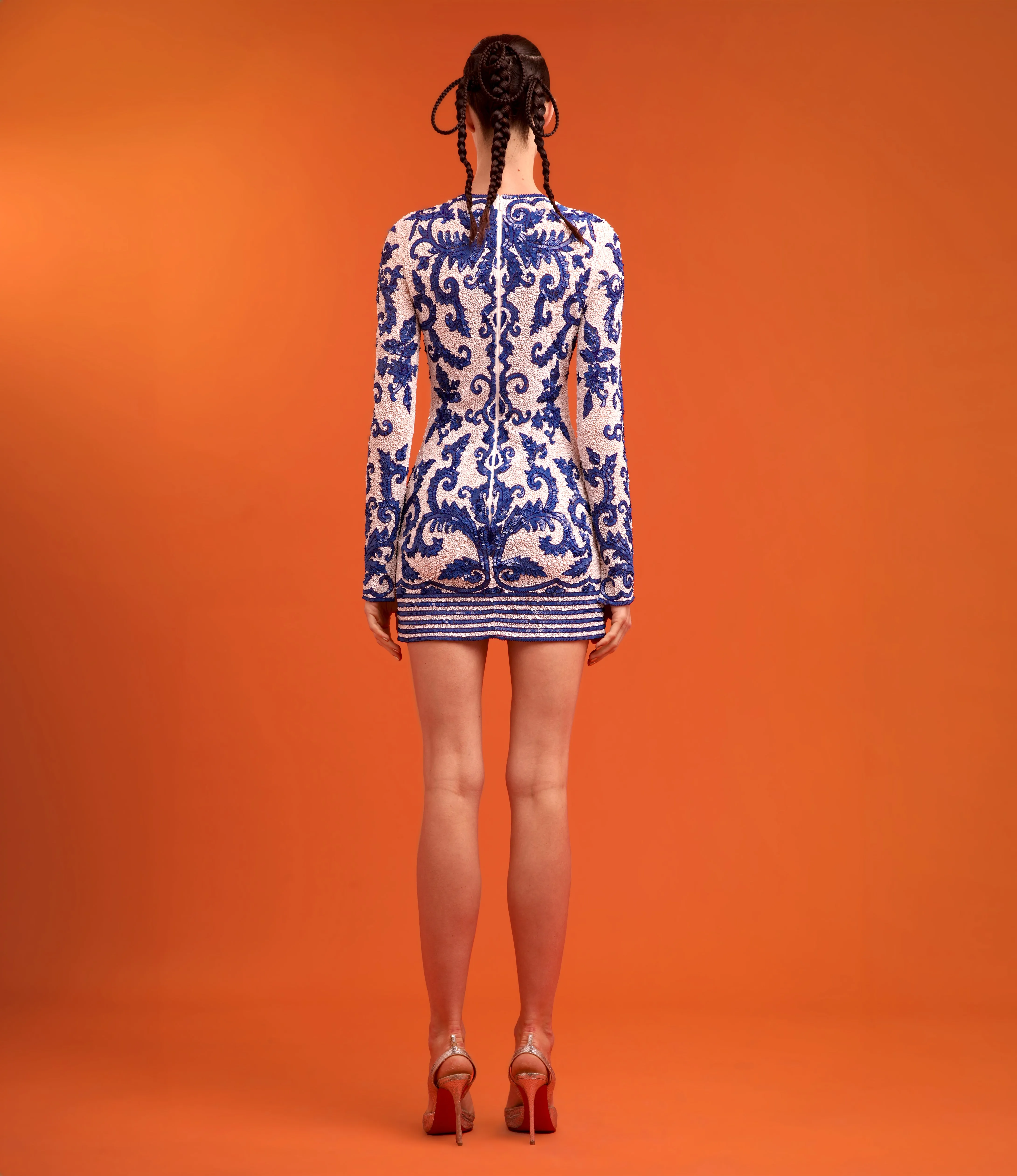 LONG SLEEVE EMBROIDERED COCKTAIL DRESS sold by Naeem Khan product image thumbnail 2