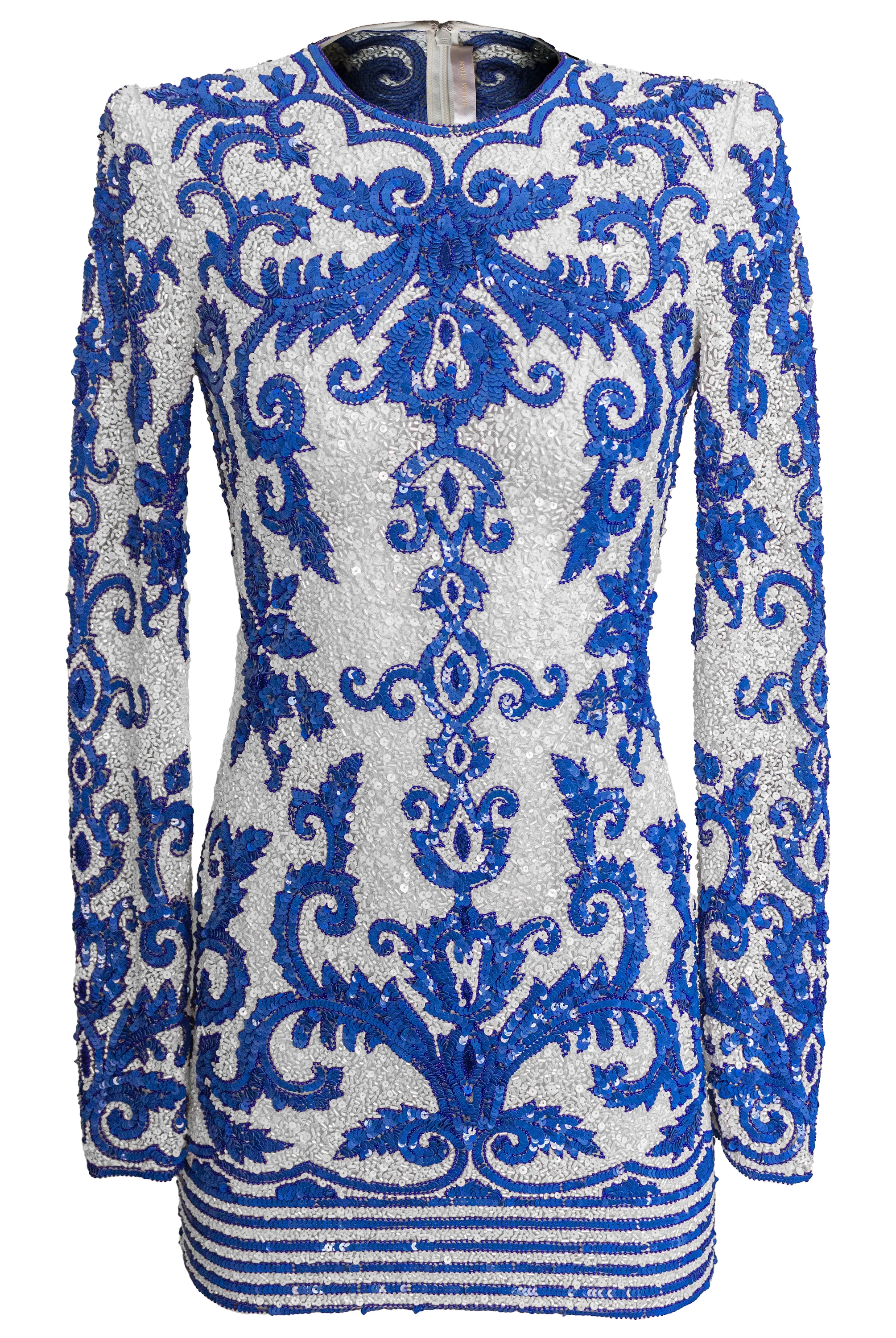 LONG SLEEVE EMBROIDERED COCKTAIL DRESS sold by Naeem Khan product image thumbnail 3