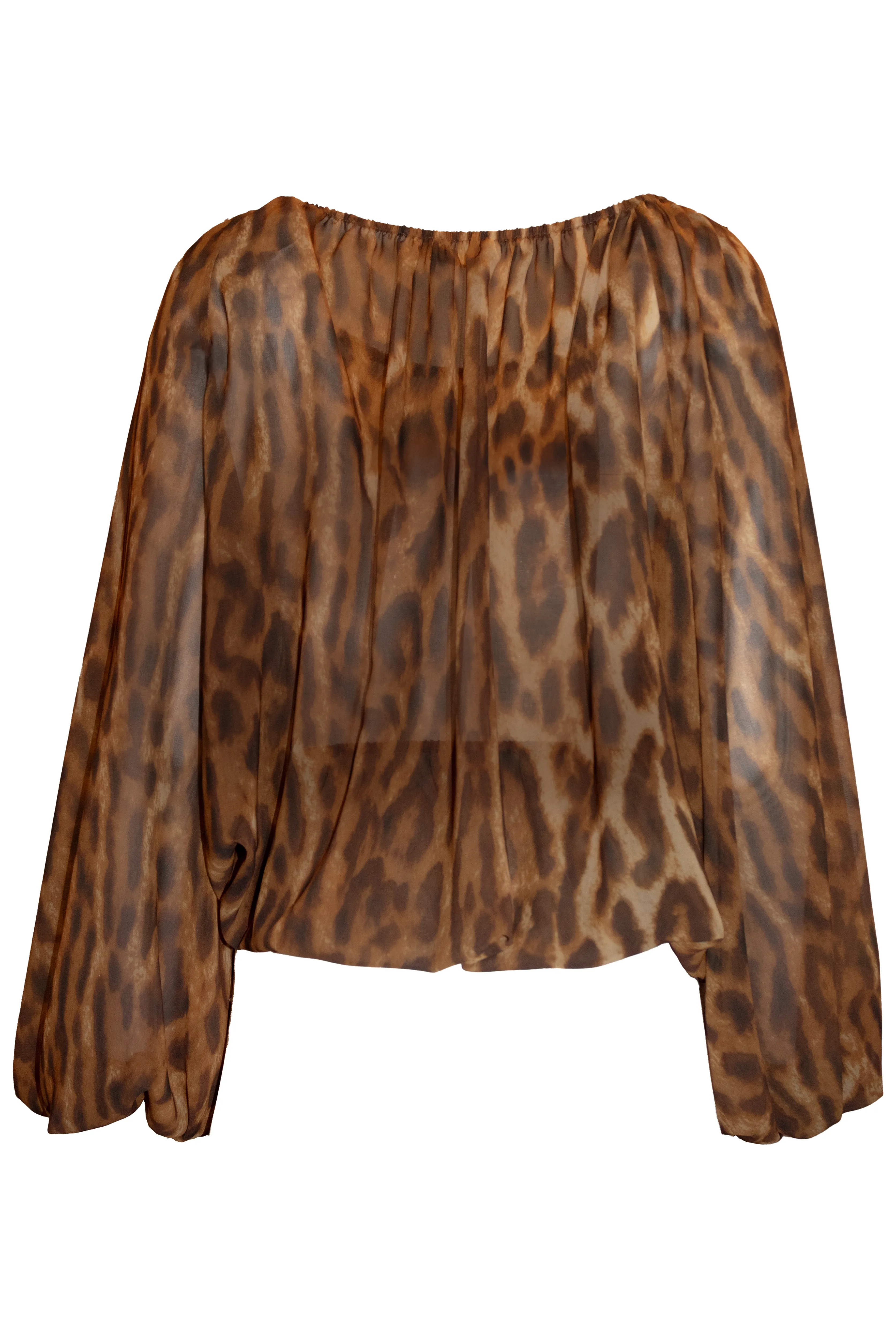 LEOPARD PRINT CHIFFON BLOUSE sold by Naeem Khan product image thumbnail 4