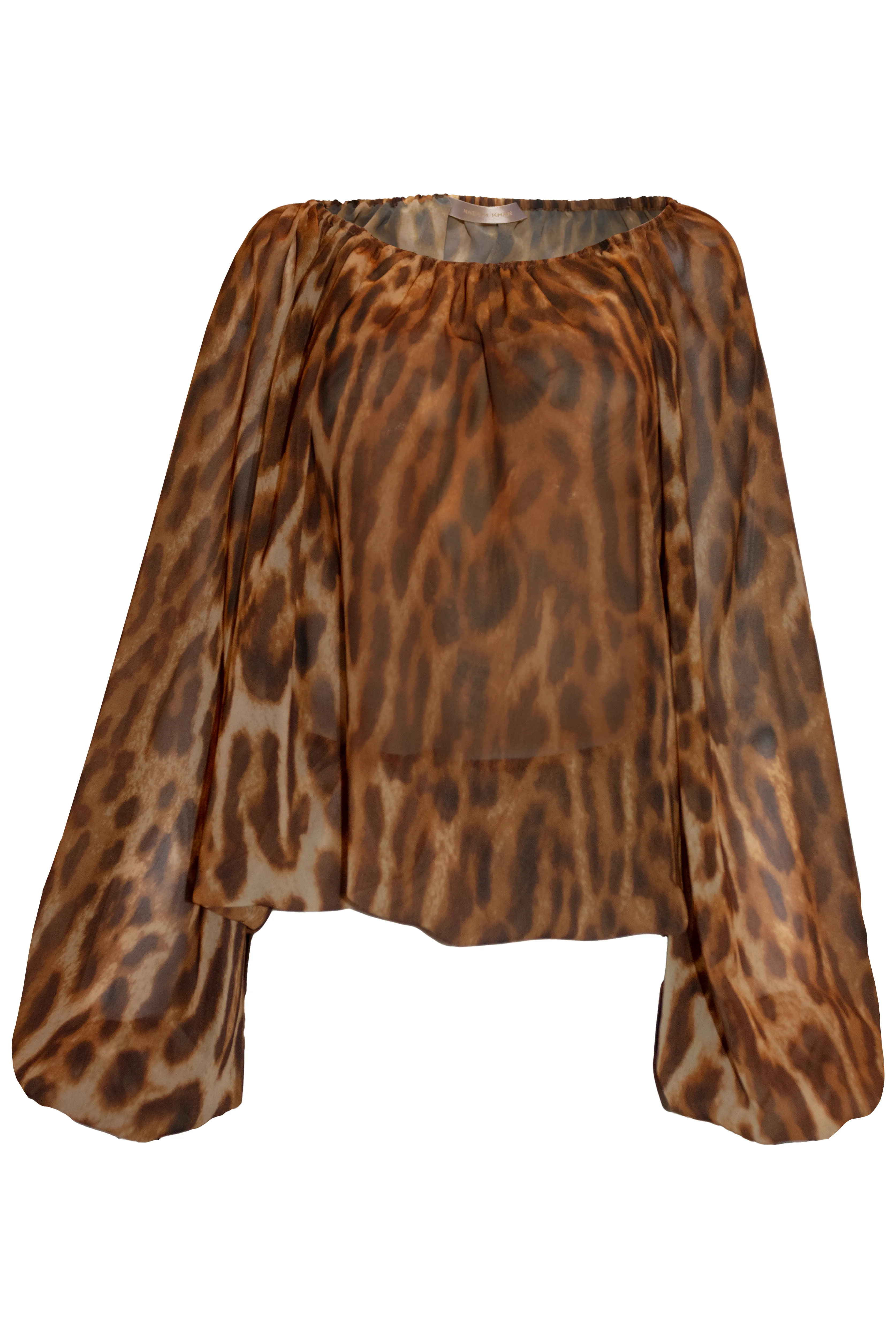 LEOPARD PRINT CHIFFON BLOUSE sold by Naeem Khan product image thumbnail 3