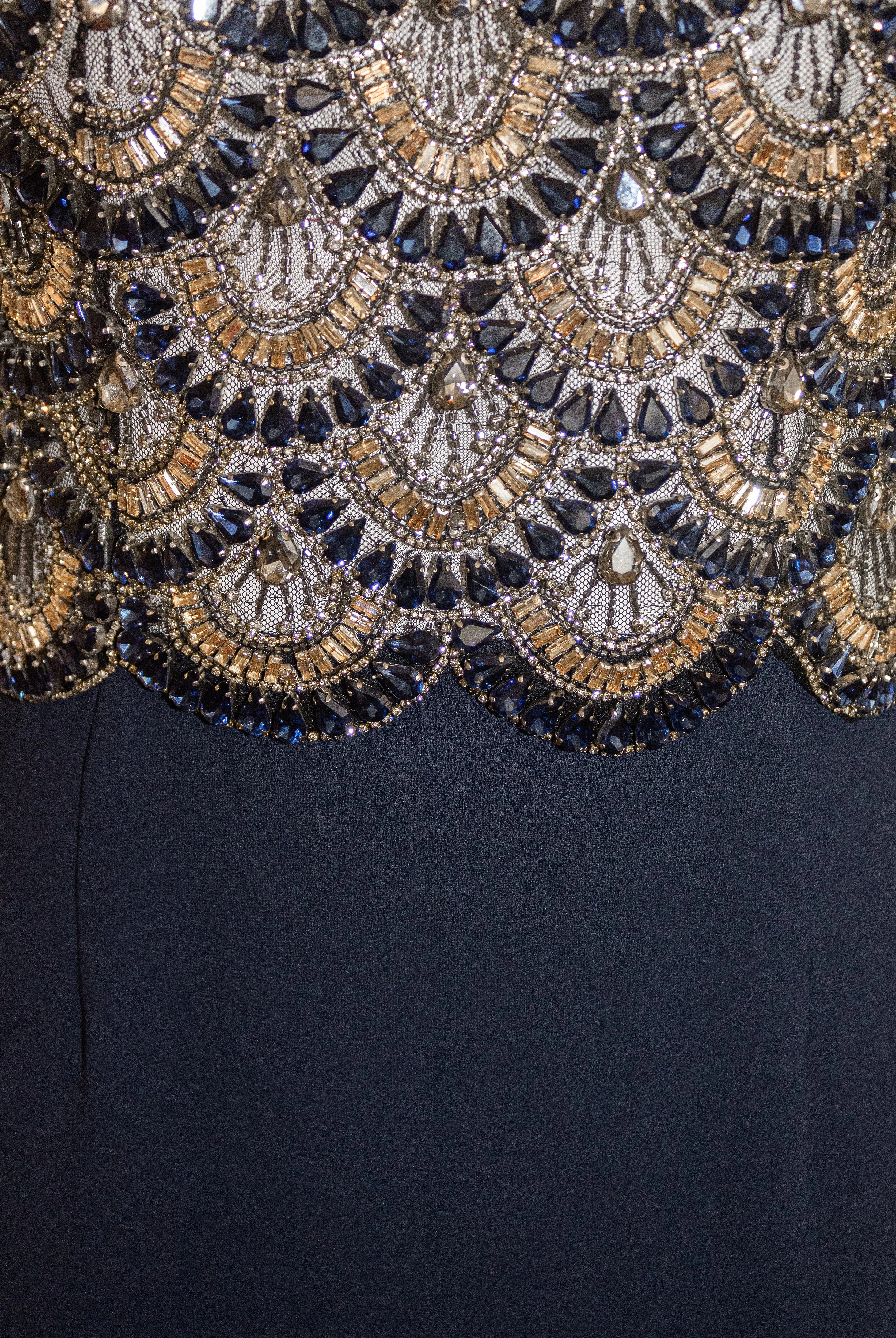 BEADED SCALLOP HALTER GOWN WITH CREPE SKIRT sold by Naeem Khan product image thumbnail 5