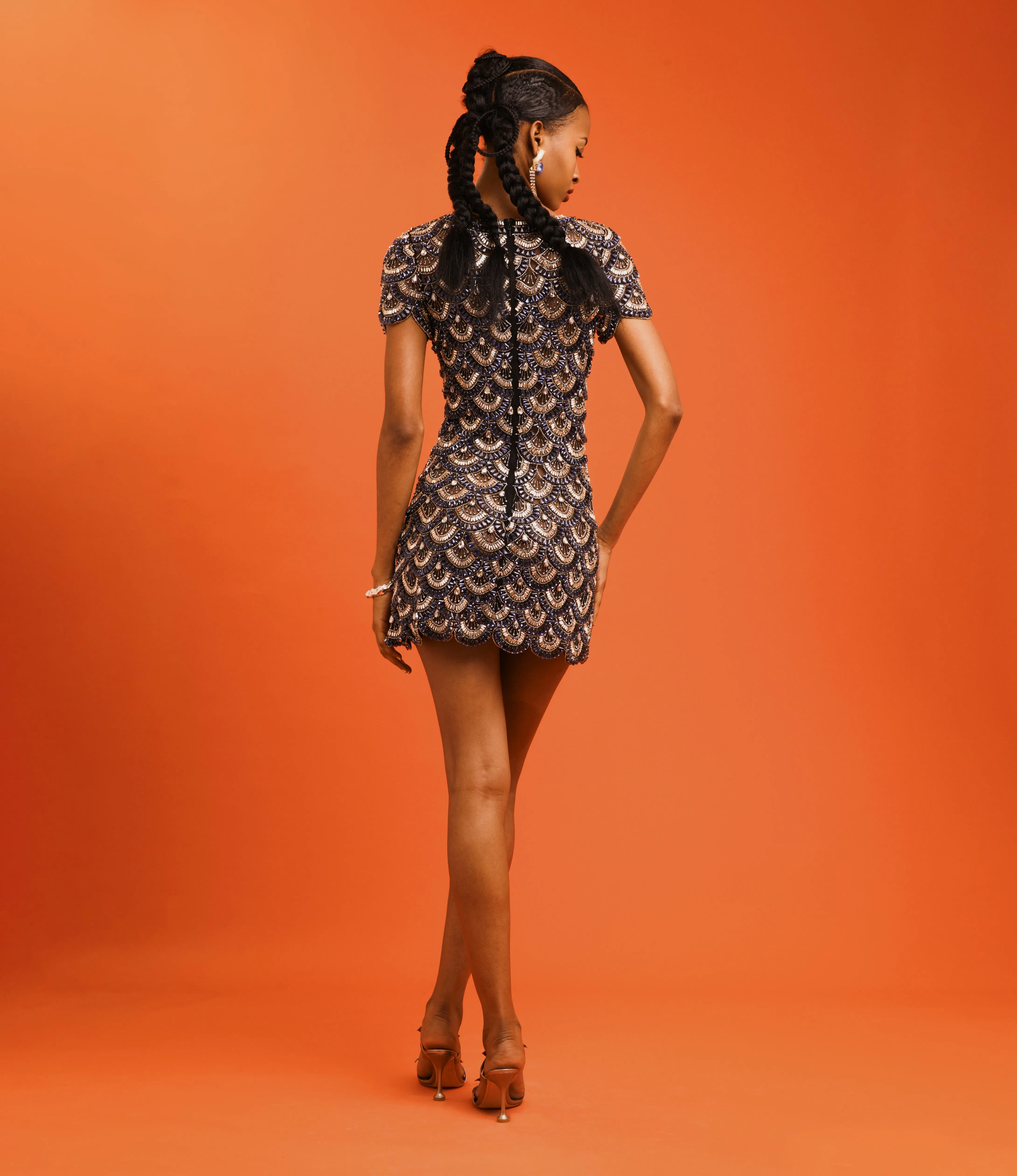 Scallop Beaded Cap Sleeve Dress sold by Naeem Khan product image thumbnail 2