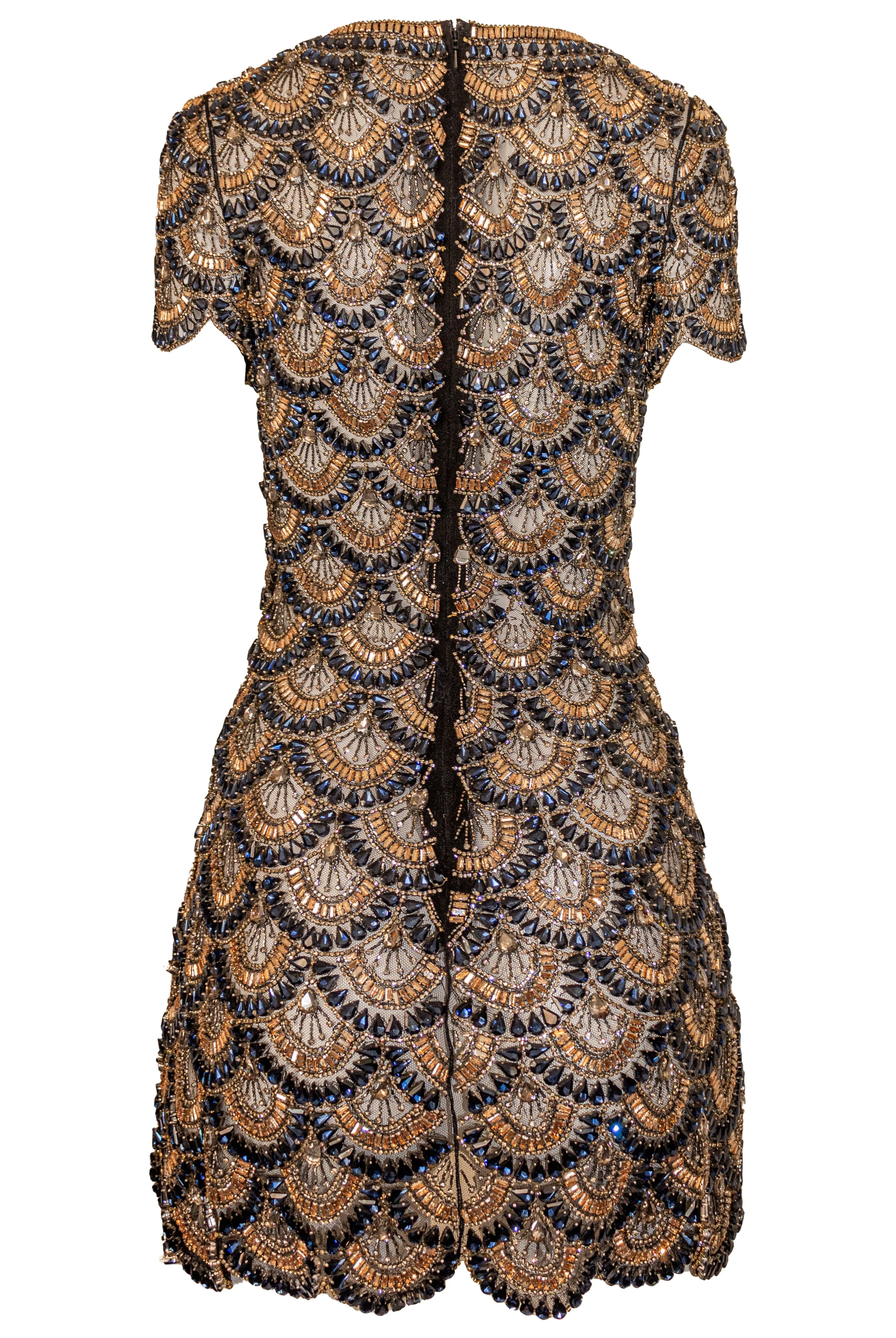 Scallop Beaded Cap Sleeve Dress sold by Naeem Khan product image thumbnail 4