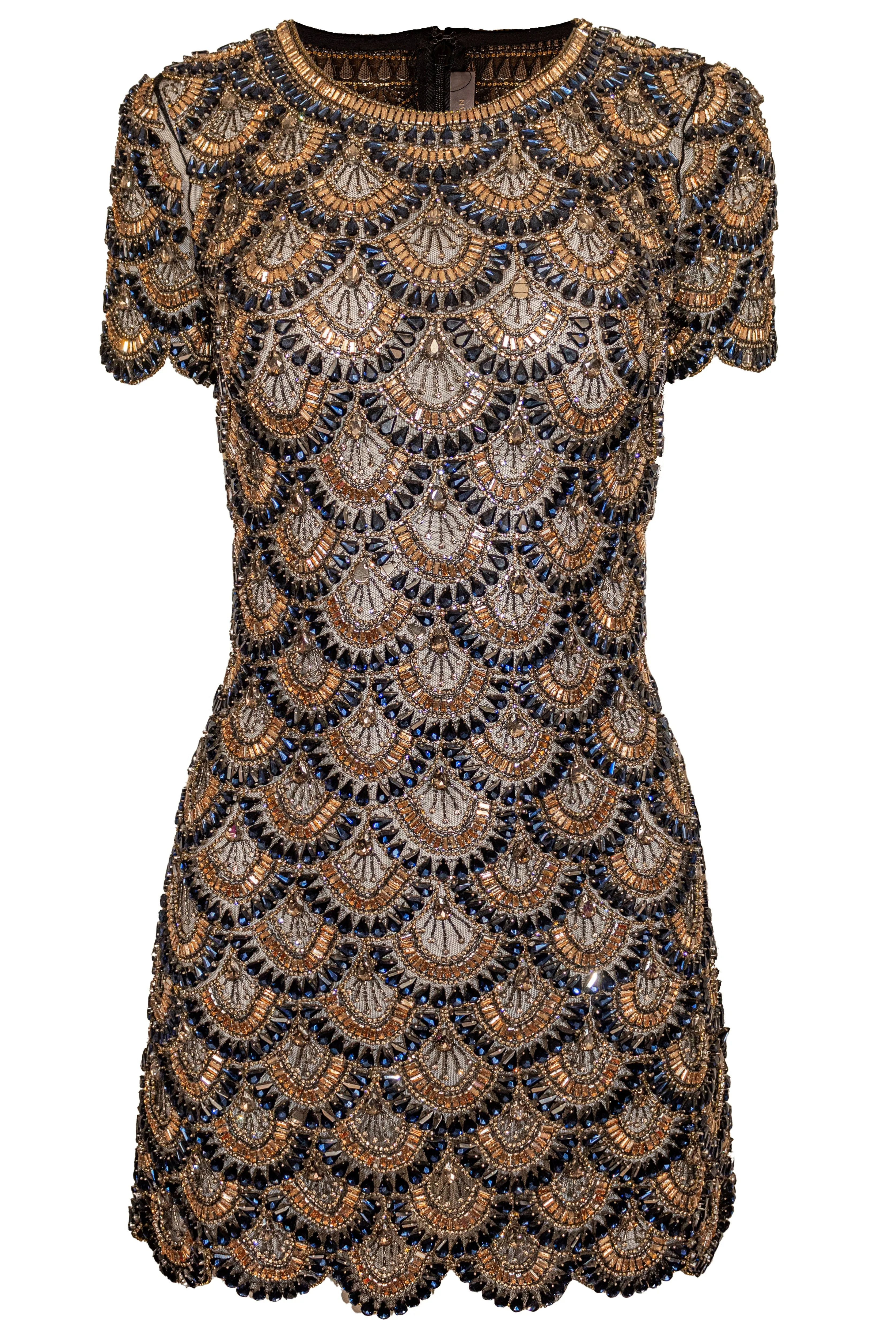 Scallop Beaded Cap Sleeve Dress sold by Naeem Khan product image thumbnail 3