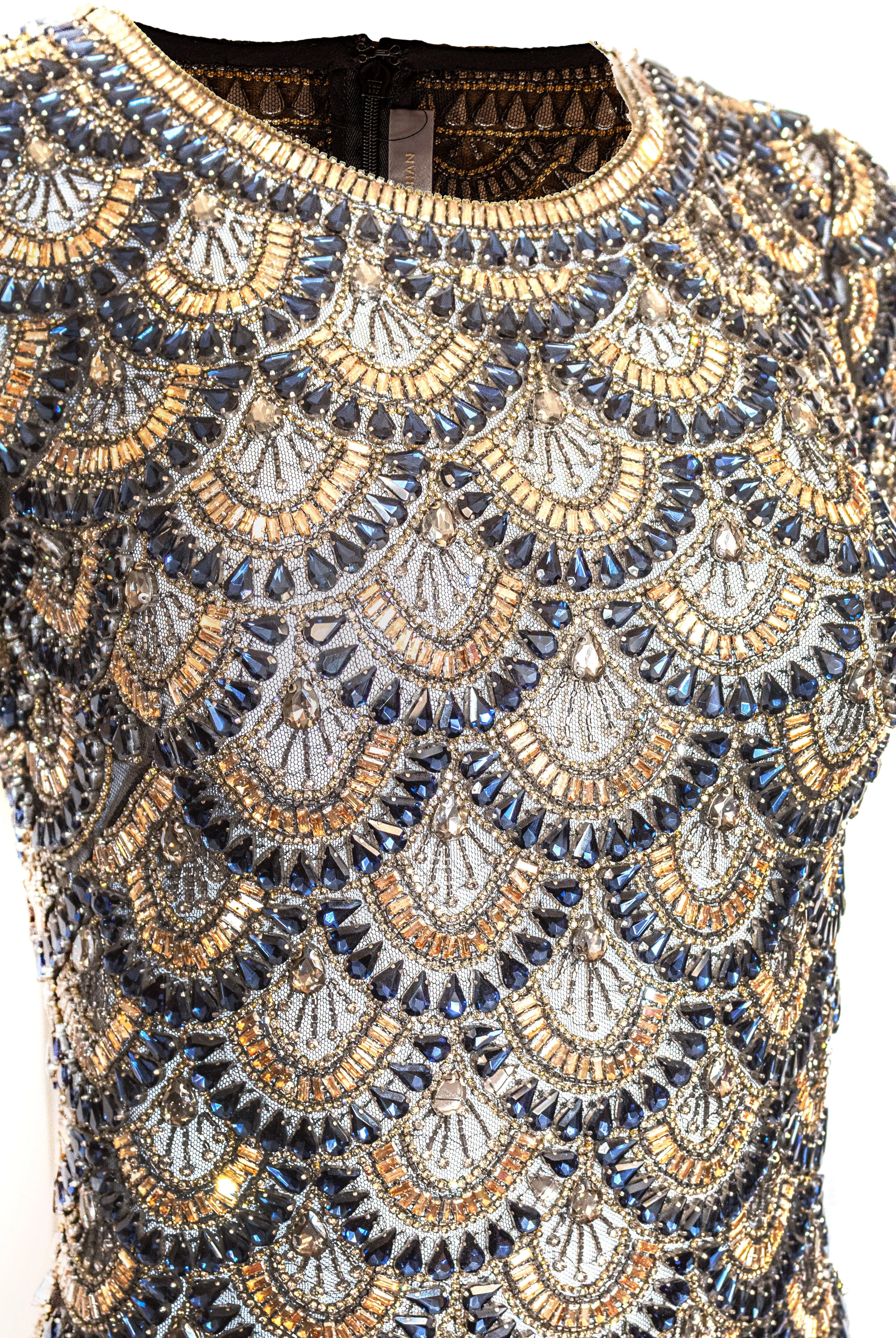 Scallop Beaded Cap Sleeve Dress sold by Naeem Khan product image thumbnail 5