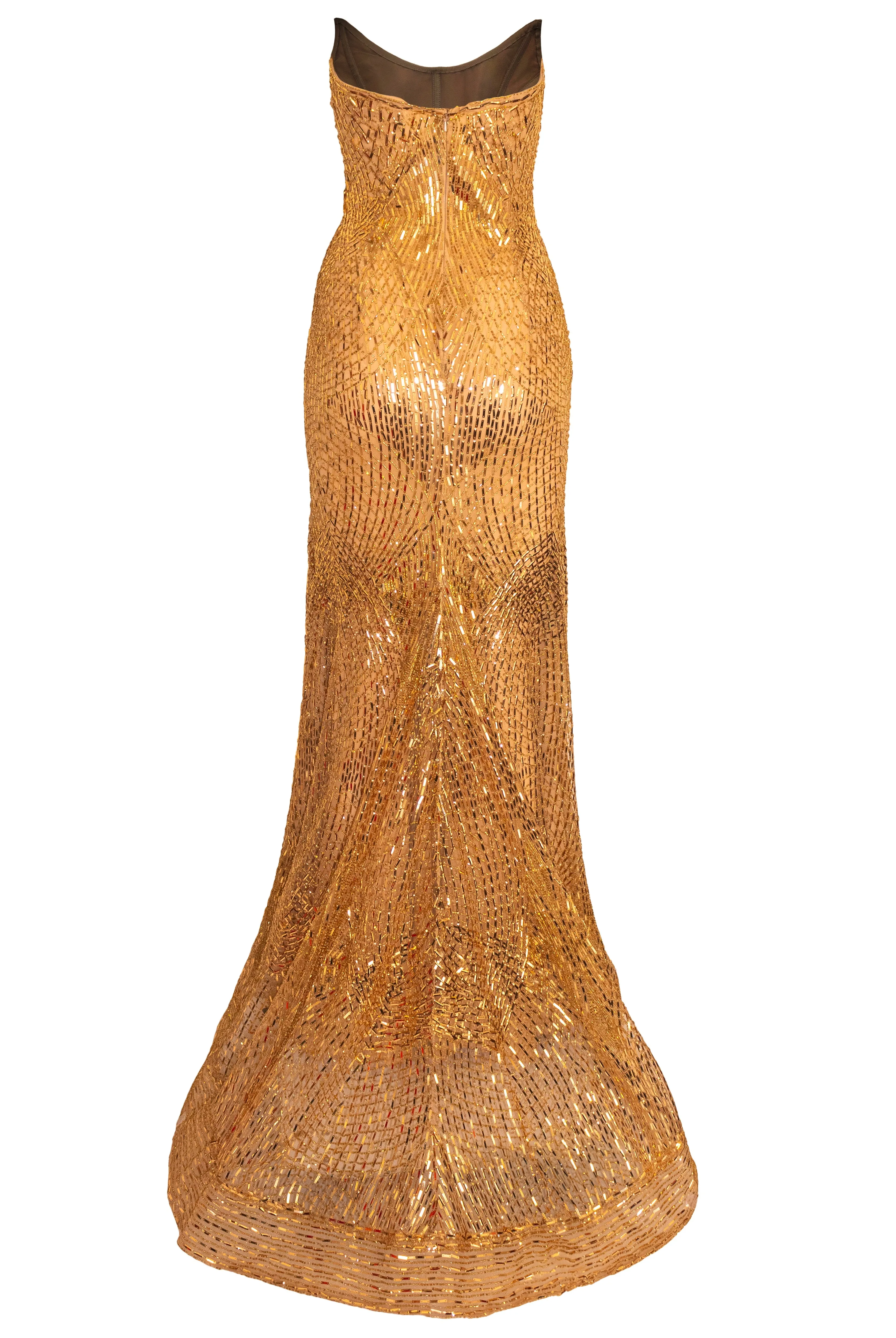 Embroidered Scoop Neck Bustier Gown sold by Naeem Khan product image thumbnail 4