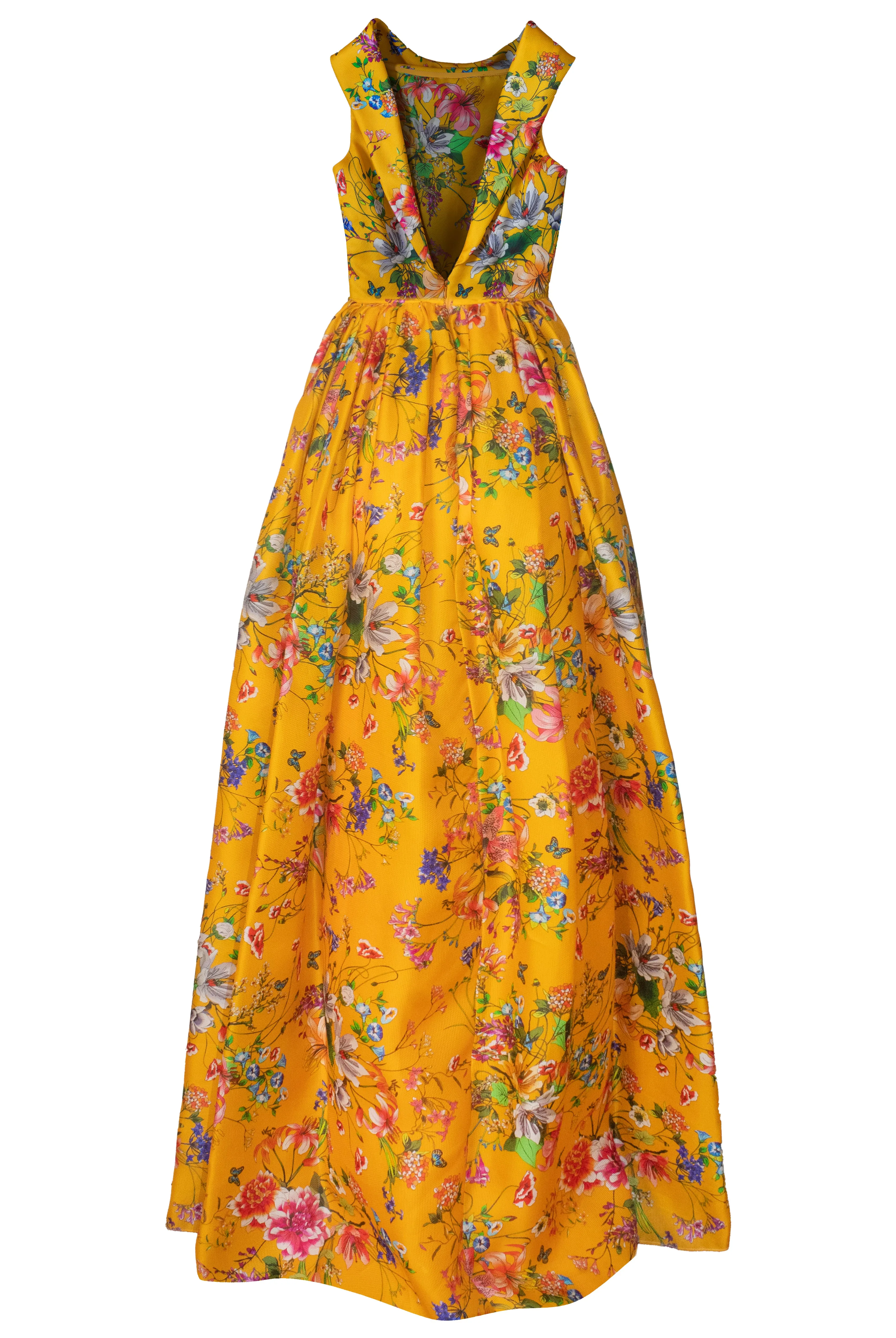 Boat Neck Silk Gazar Gown sold by Naeem Khan product image thumbnail 4