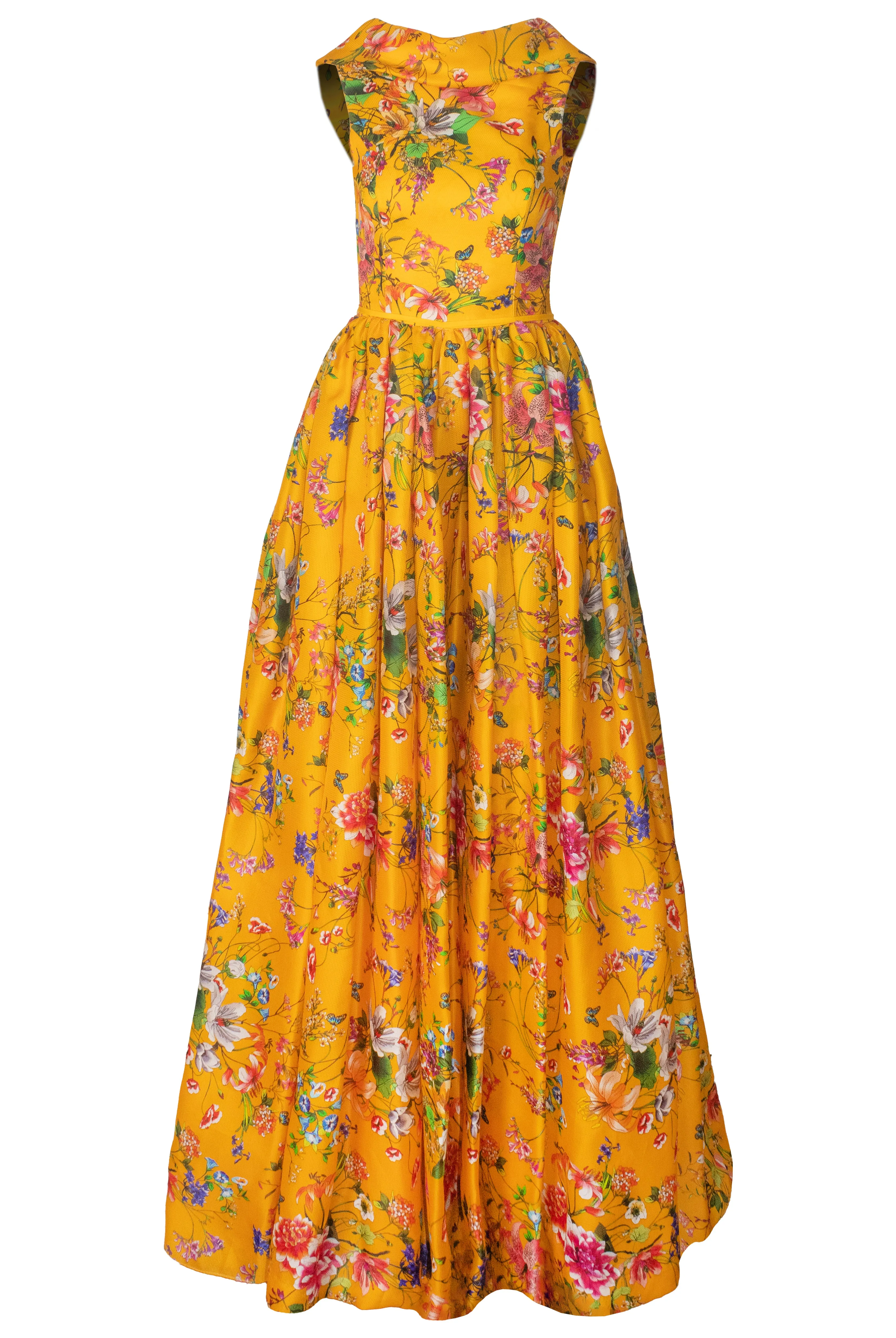 Boat Neck Silk Gazar Gown sold by Naeem Khan product image thumbnail 3