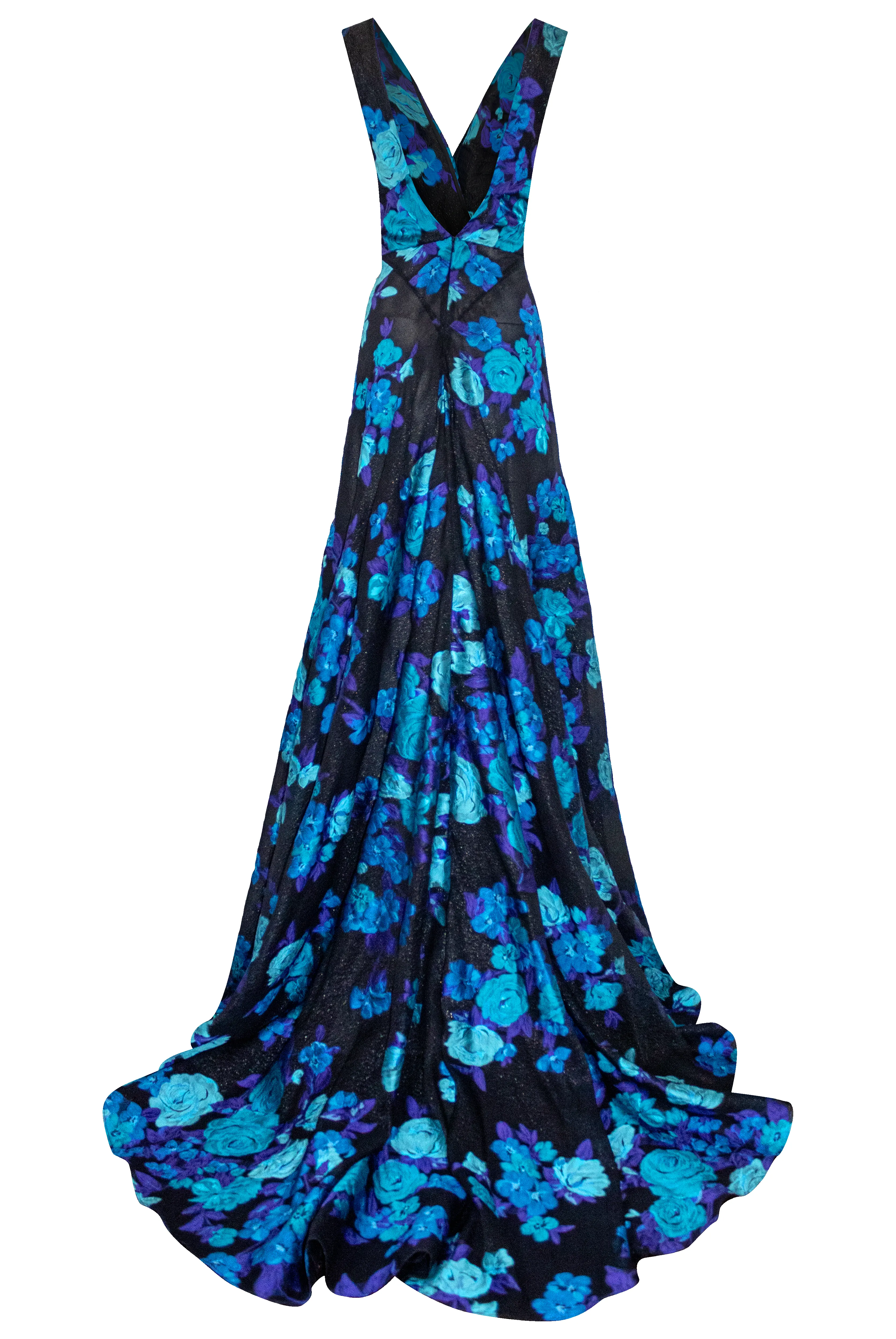 Jacquard Floral Print Fit to Flare Gown sold by Naeem Khan product image thumbnail 4