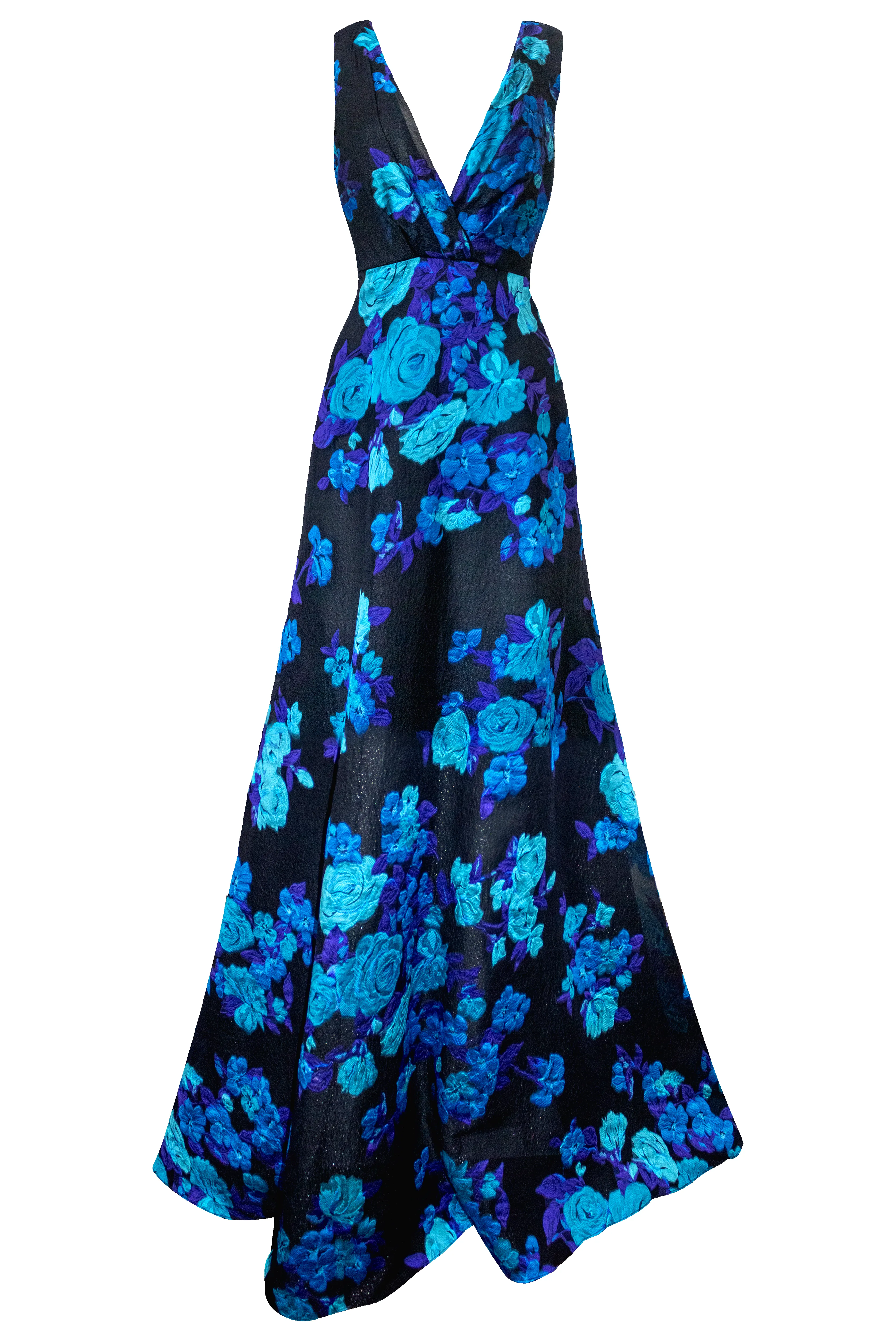 Jacquard Floral Print Fit to Flare Gown sold by Naeem Khan product image thumbnail 3