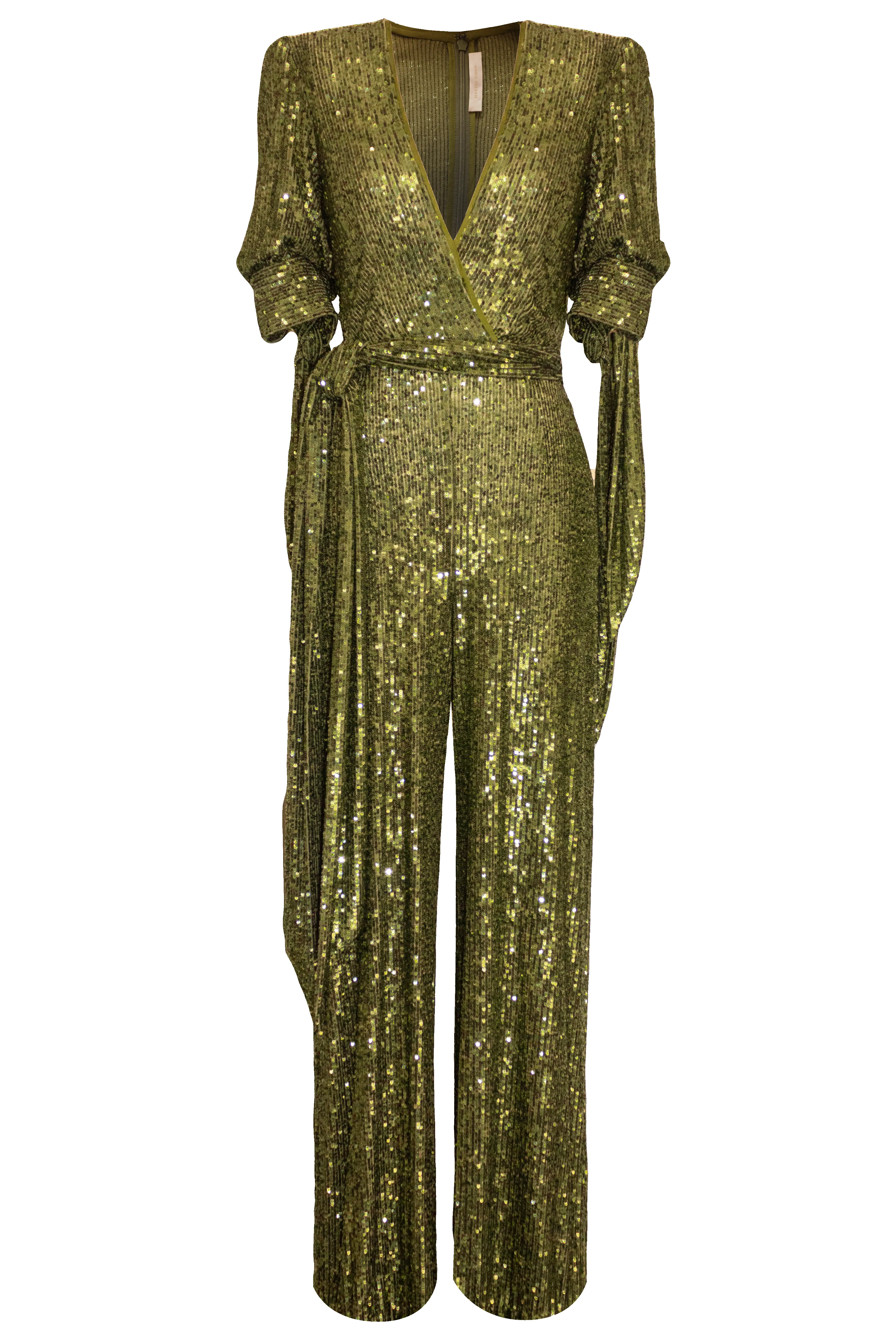 Stretch Sequin Short Sleeve Jumpsuit sold by Naeem Khan product image thumbnail 3