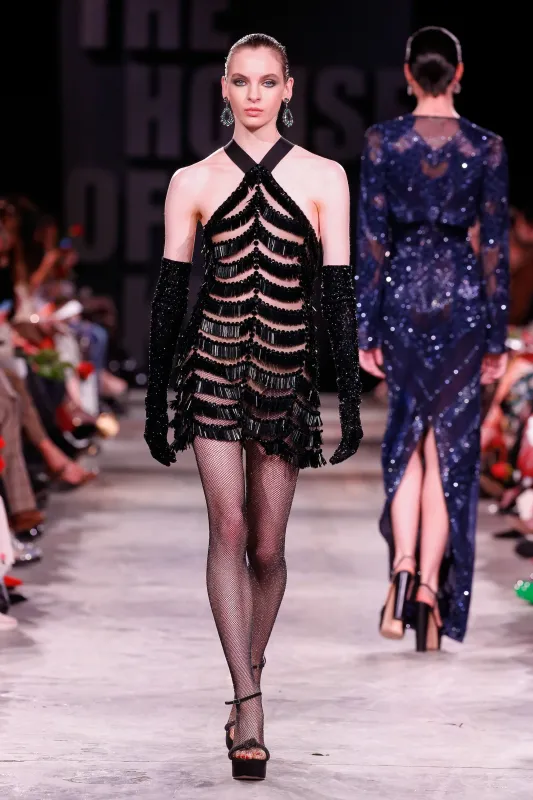 Beaded Halter Neck Mini Dress sold by Naeem Khan