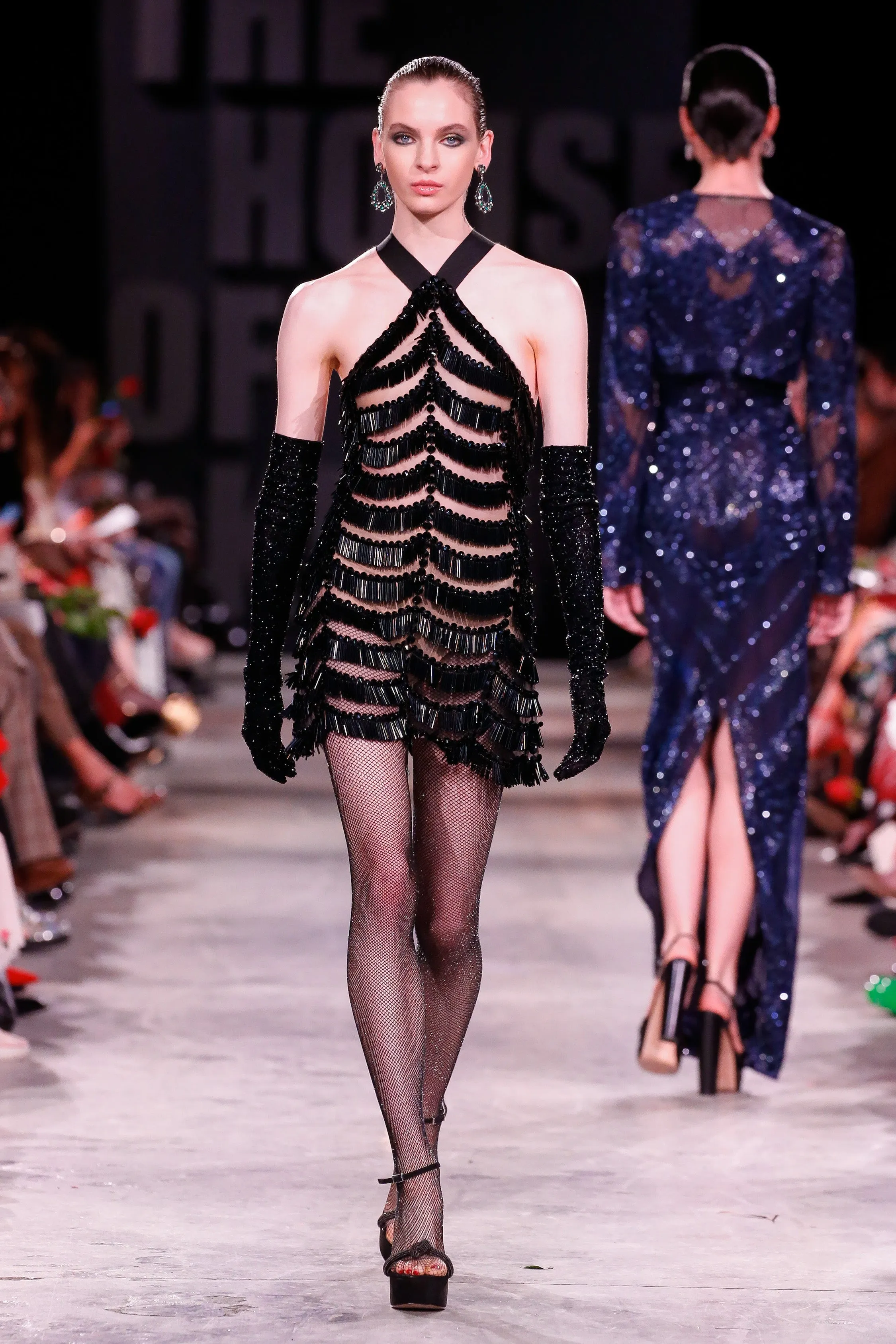 Beaded Halter Neck Mini Dress sold by Naeem Khan