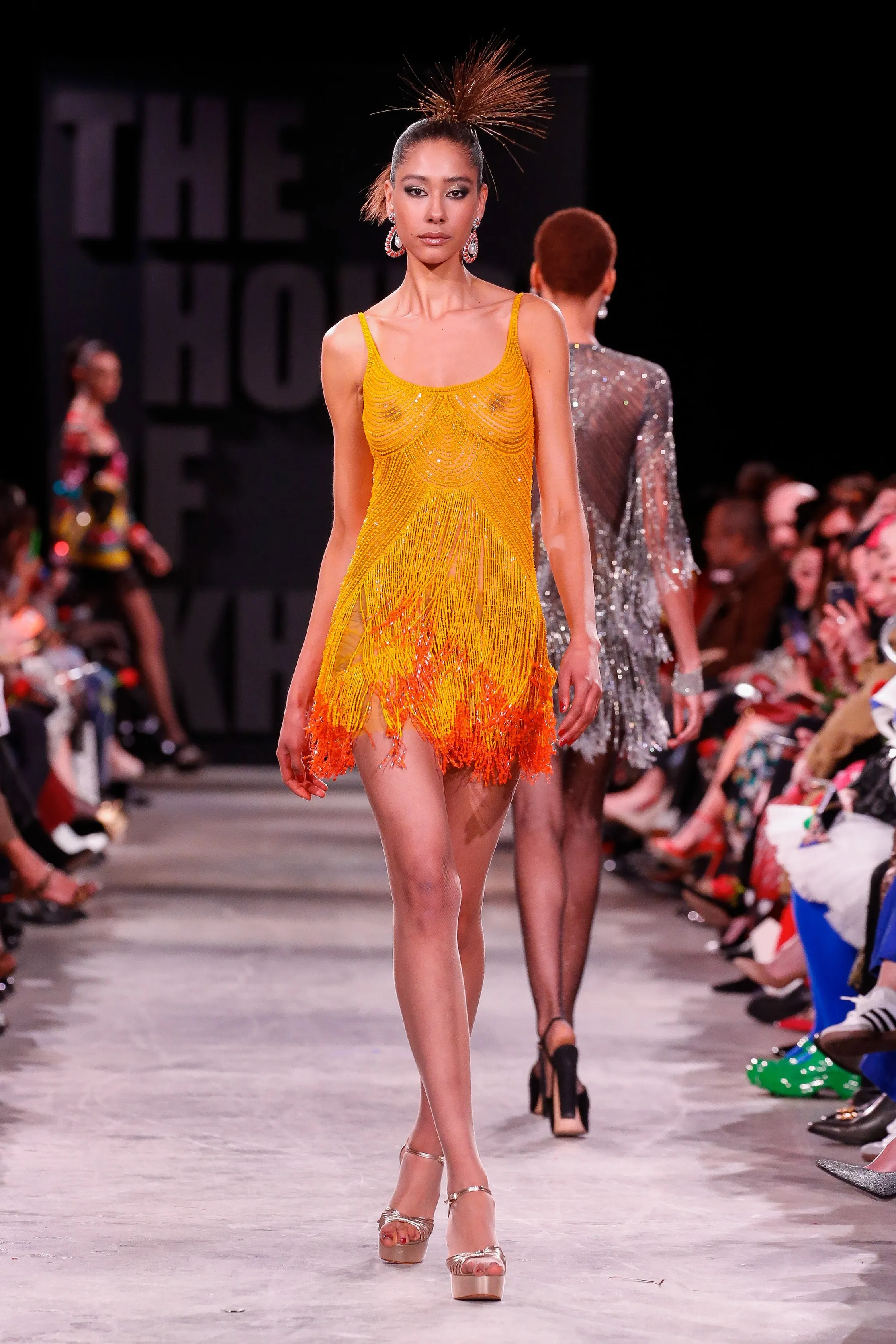Beaded 3/4 Sleeve Fringe Dress sold by Naeem Khan product image thumbnail 3