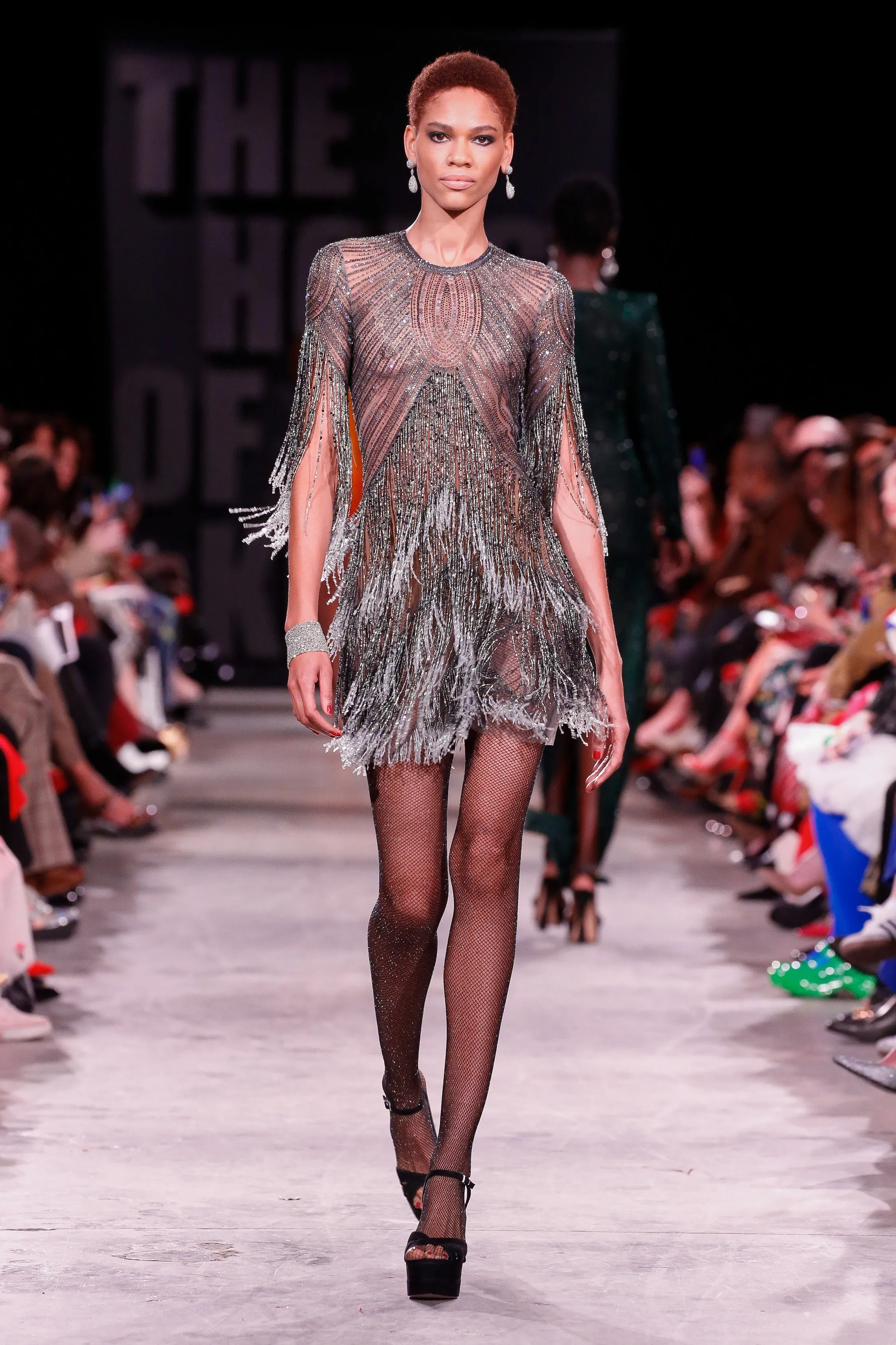 Beaded Fringe Mini Dress sold by Naeem Khan product image thumbnail 3