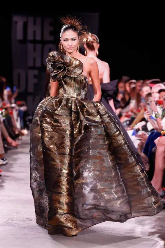 Silk Gazar Ballgown with Ruffle Detail sold by Naeem Khan