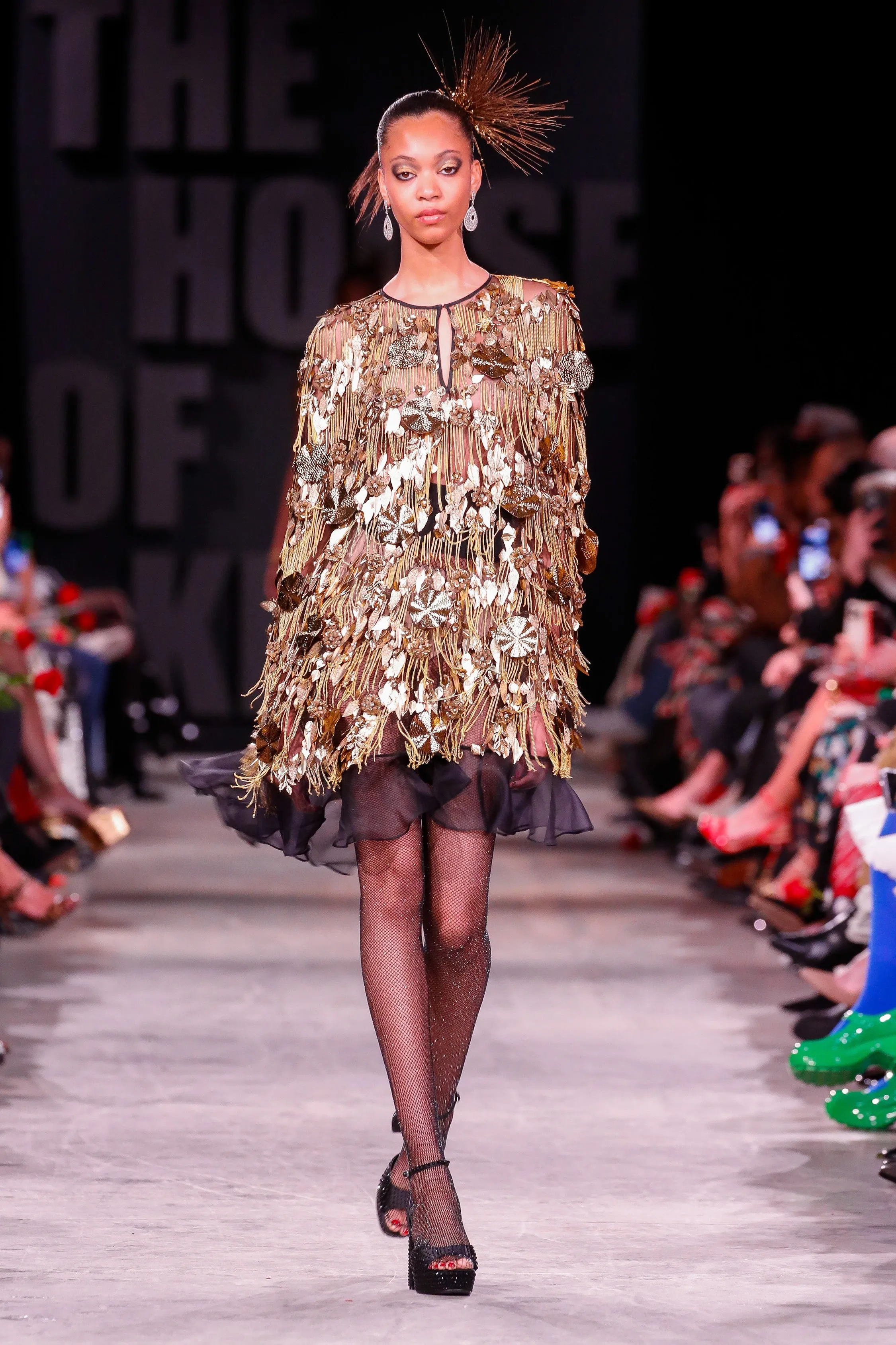 Gold Embellished Fringe Short Cape sold by Naeem Khan