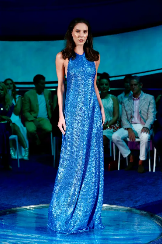 Stretch Sequin Halter Gown sold by Naeem Khan