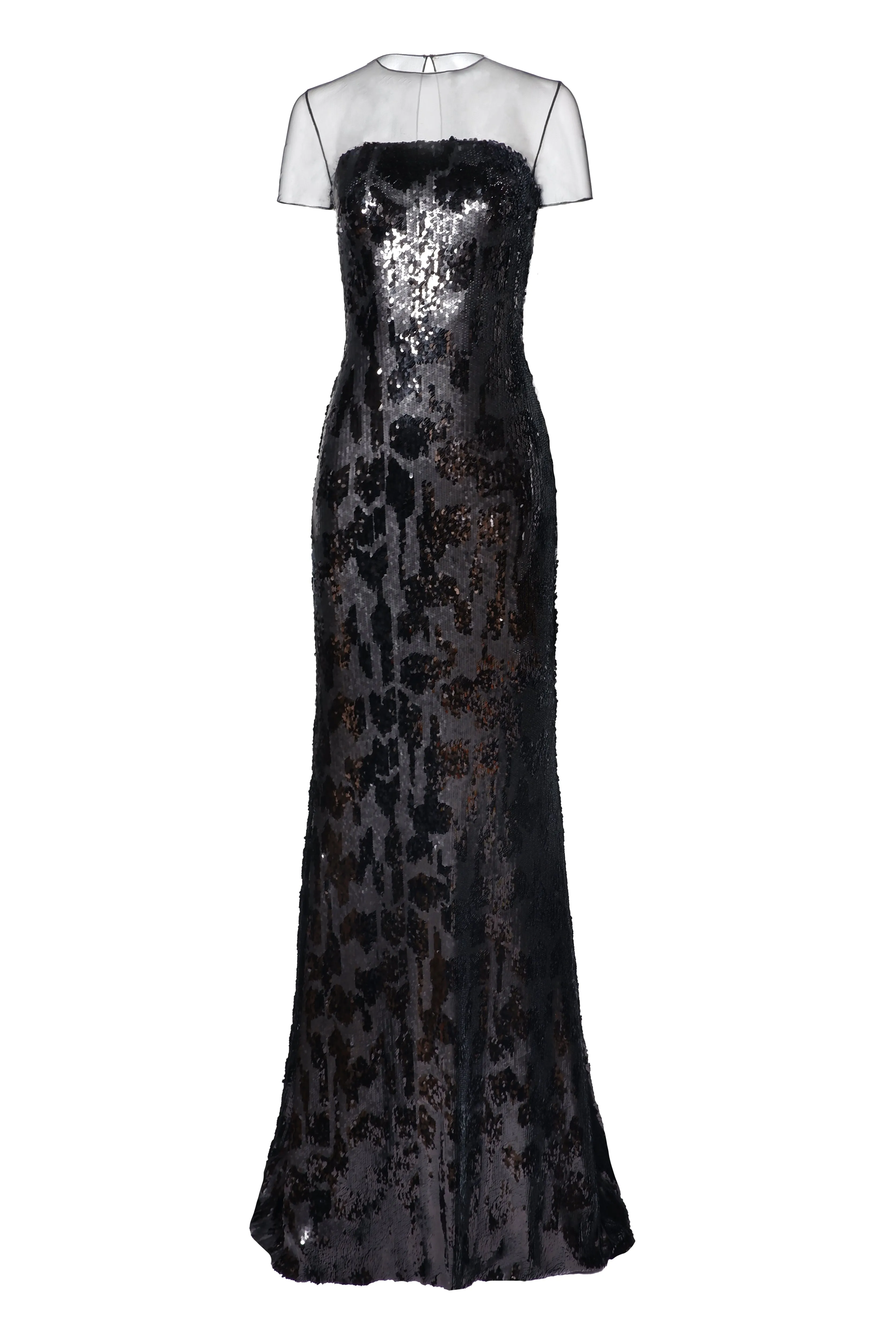 LEOPARD STRETCH SEQUIN ILLUSION NECKLINE FIT-AND-FLARE GOWN sold by Naeem Khan product image thumbnail 2