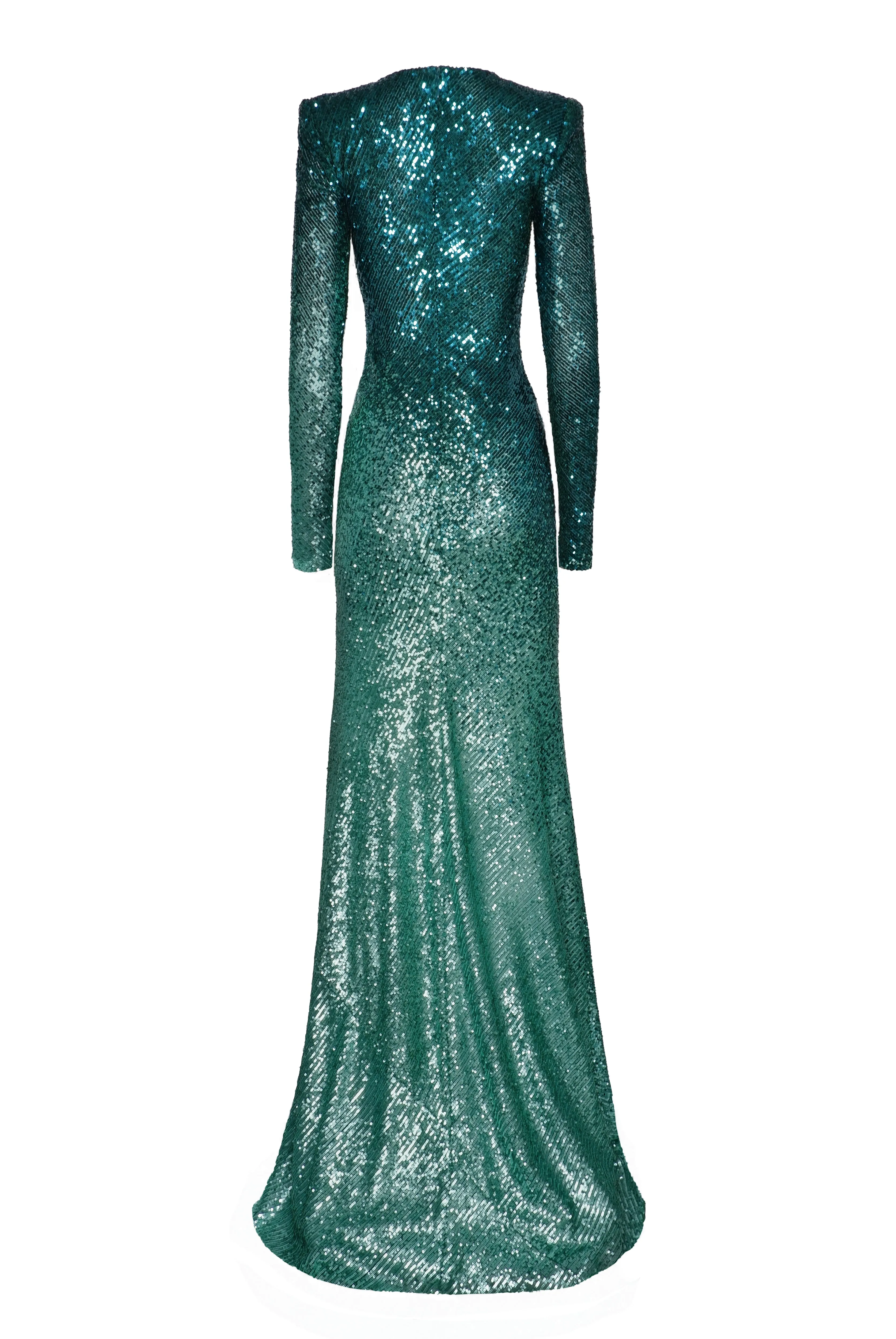 OMBRE STRETCH SEQUIN LONG SLEEVE GOWN sold by Naeem Khan product image thumbnail 3