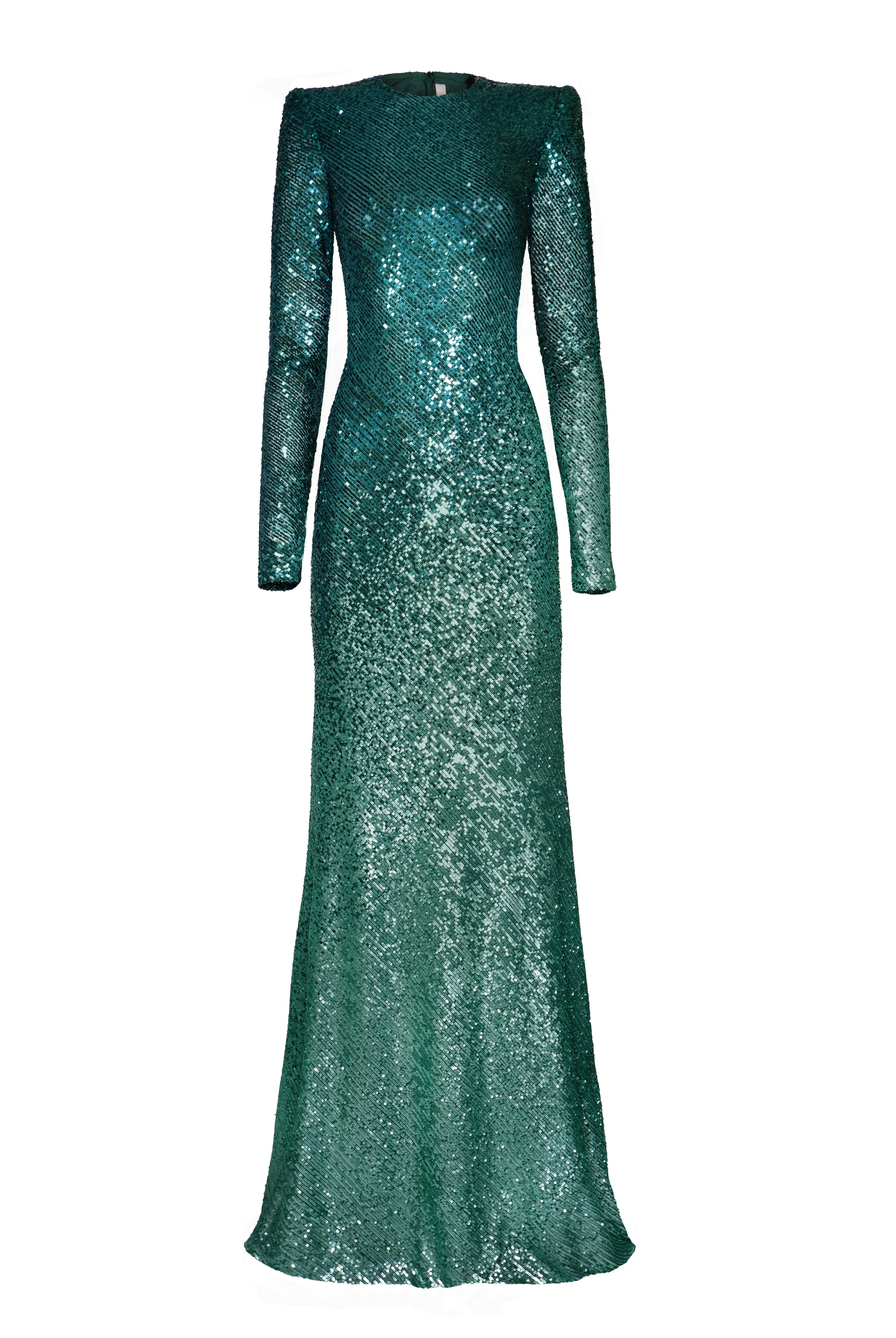 OMBRE STRETCH SEQUIN LONG SLEEVE GOWN sold by Naeem Khan product image thumbnail 2