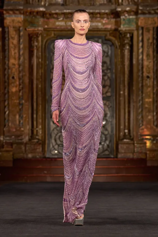 BEADED JEWEL NECK COLUMN GOWN sold by Naeem Khan