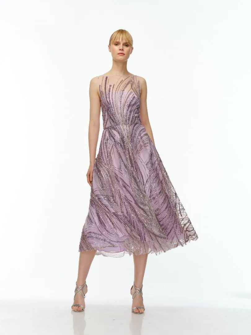 BEADED BOATNECK SLEEVELESS DRESS sold by Naeem Khan