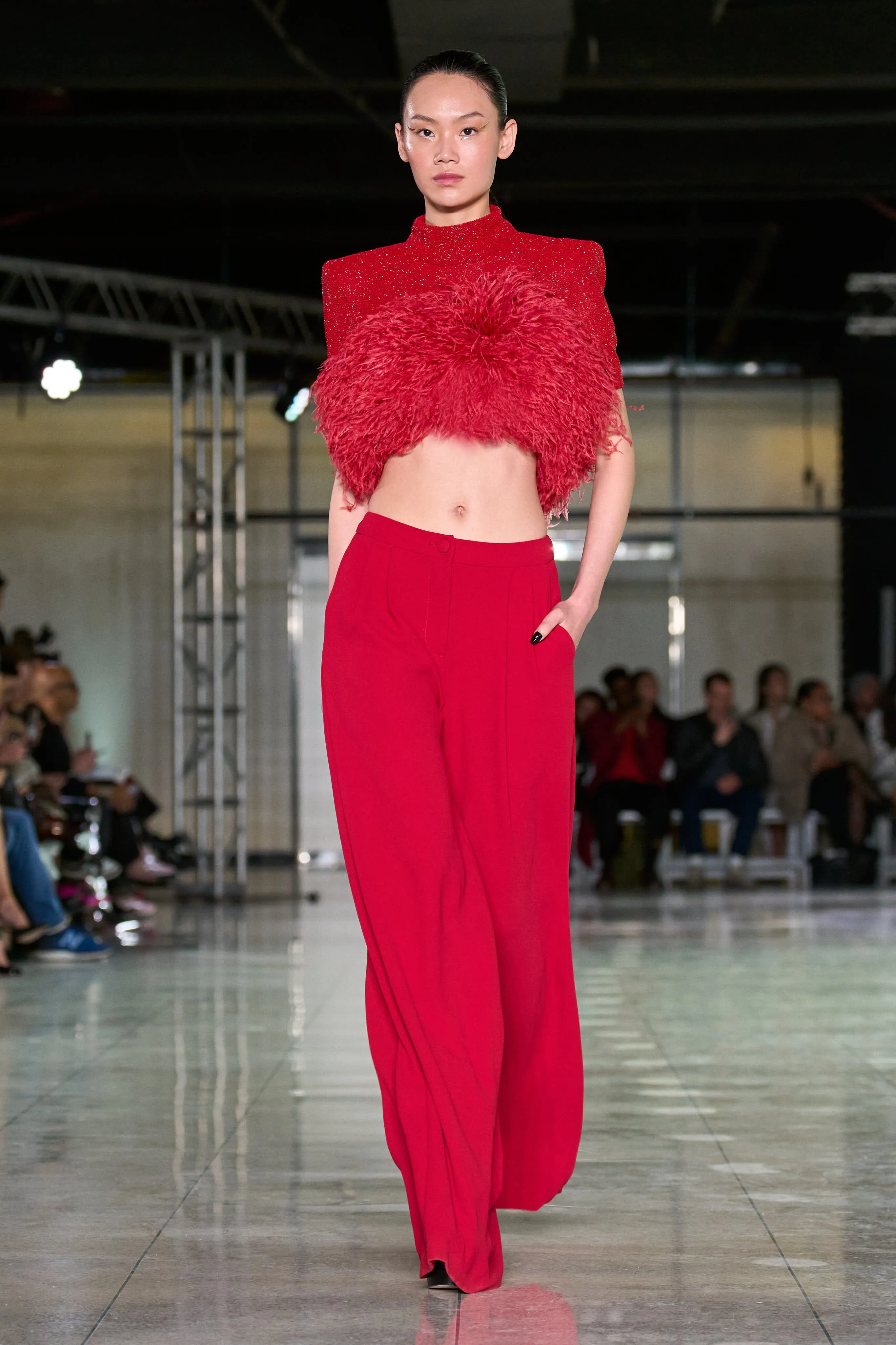 BEADED TOP WITH FEATHERS sold by Naeem Khan