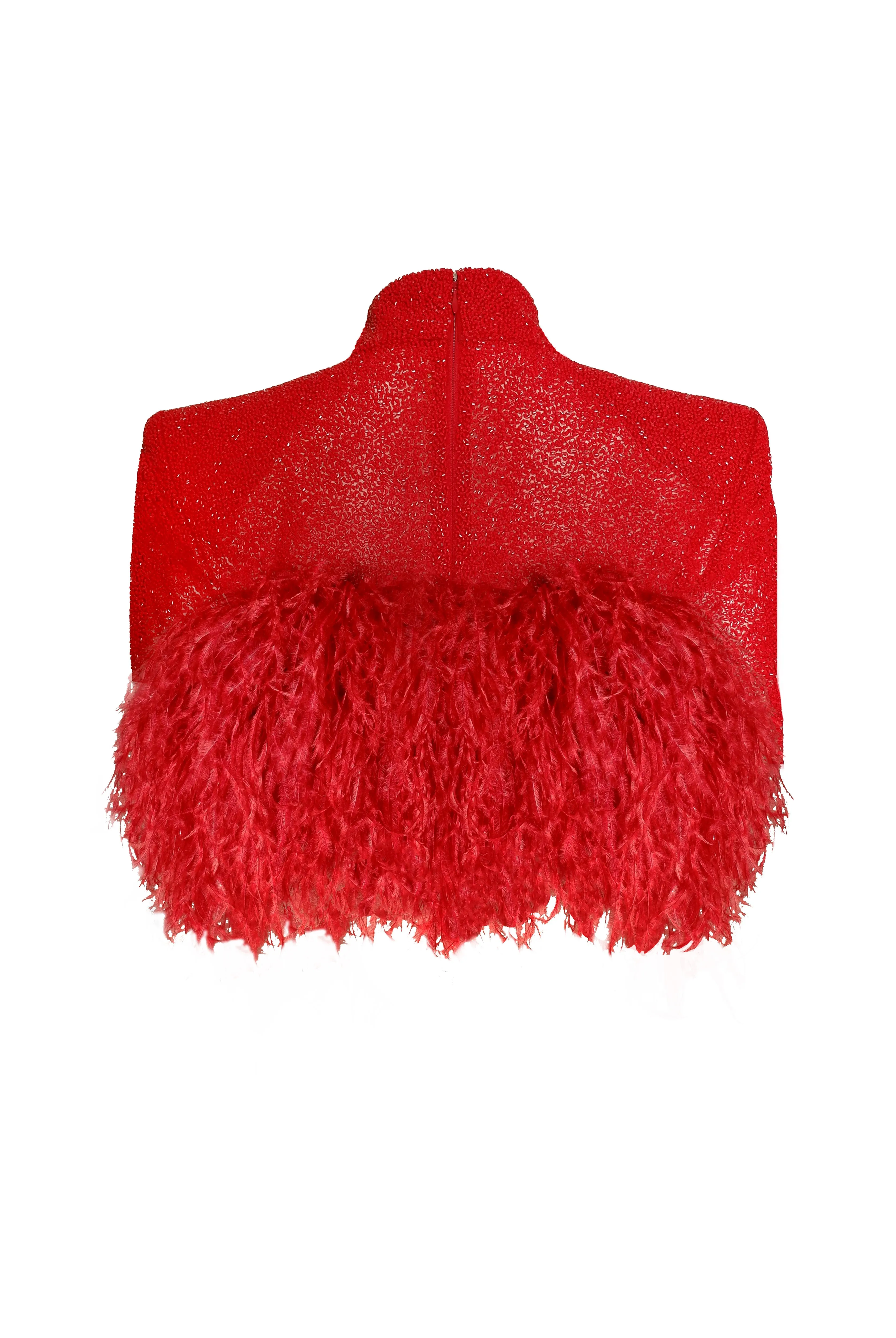 BEADED TOP WITH FEATHERS sold by Naeem Khan product image thumbnail 3