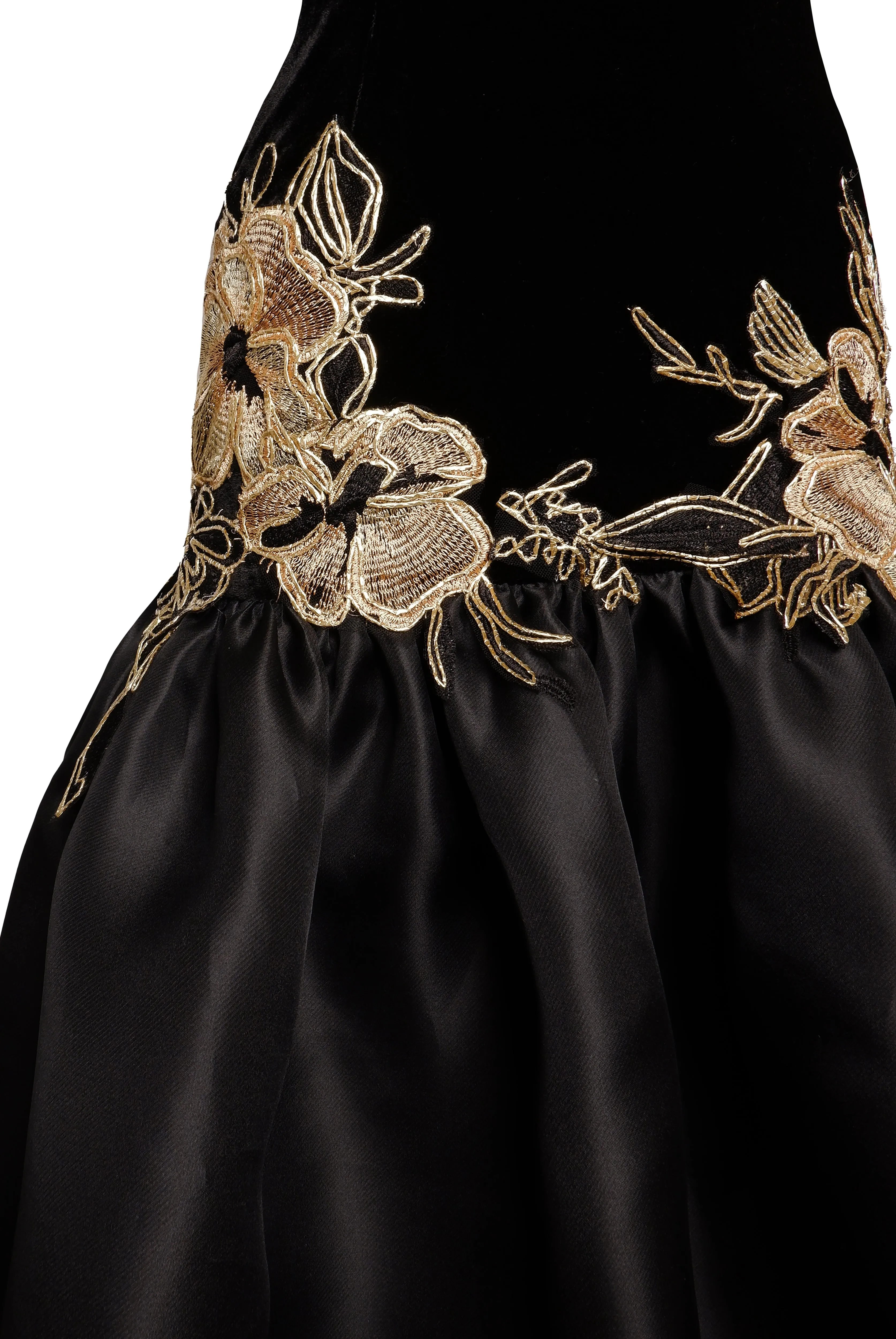 HALTER DROP WAIST DRESS WITH FLORAL APPLIQUE sold by Naeem Khan product image thumbnail 4