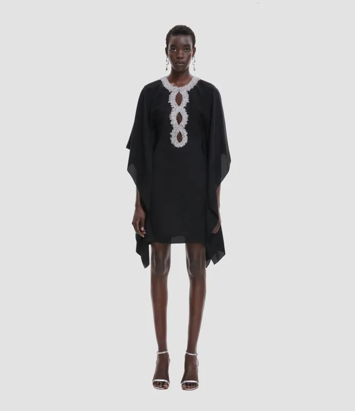 EMBELLISHED NECKLINE SHORT CAFTAN made by Naeem Khan