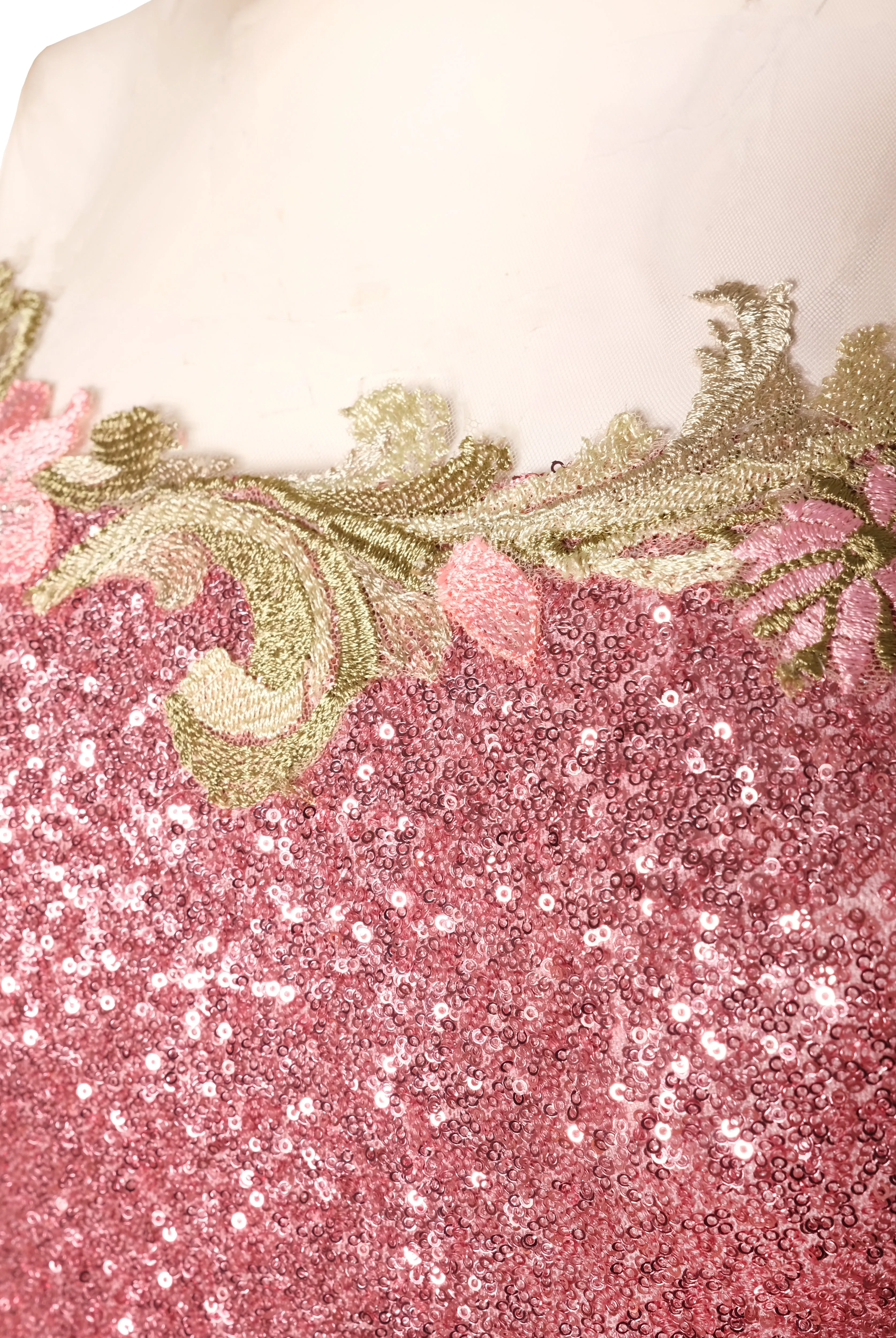 ILLUSION NECKLINE STRETCH SEQUIN SLEEVELESS GOWN sold by Naeem Khan product image thumbnail 4