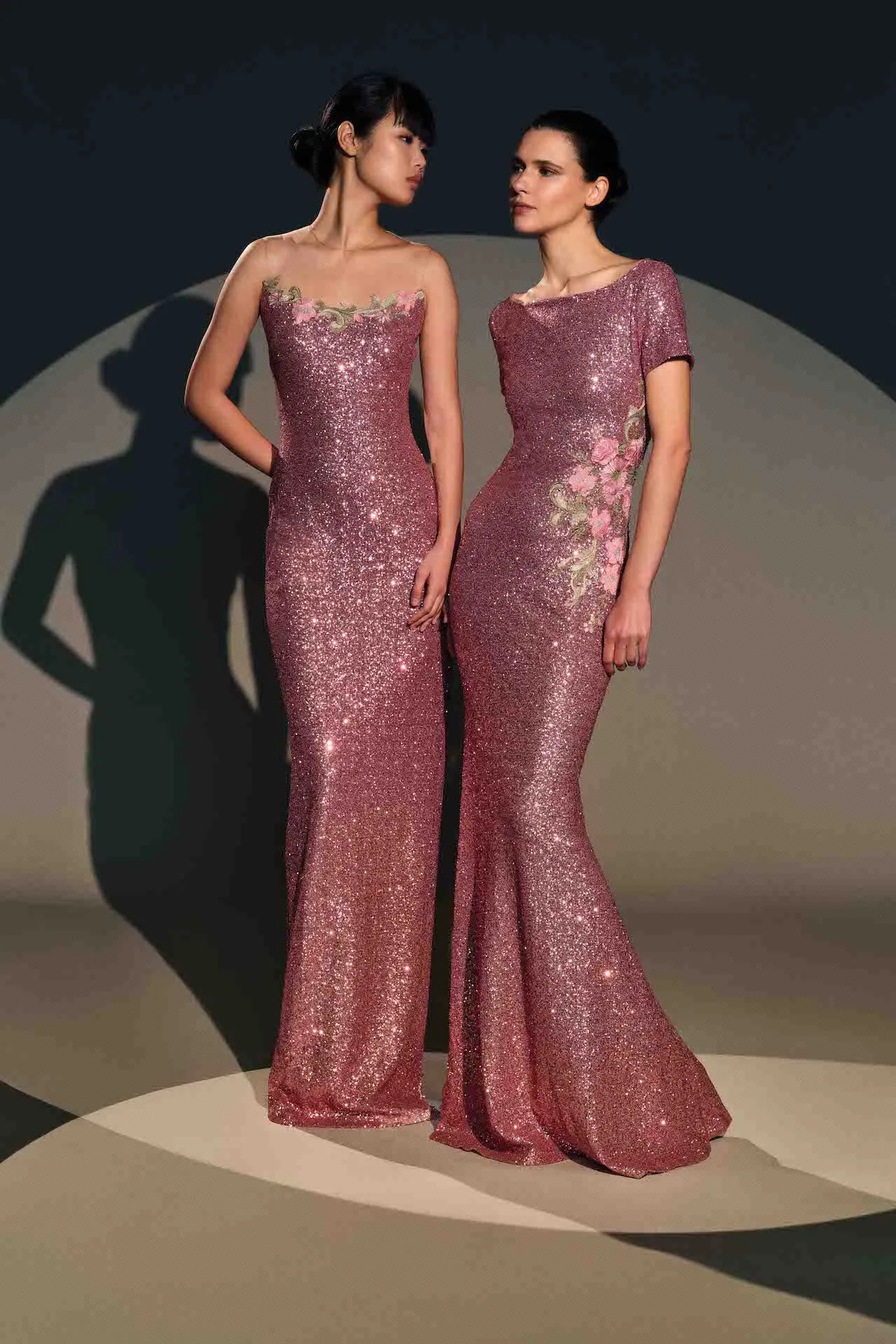 SEQUIN FLORAL SHORT SLEEVE GOWN sold by Naeem Khan product image thumbnail 2