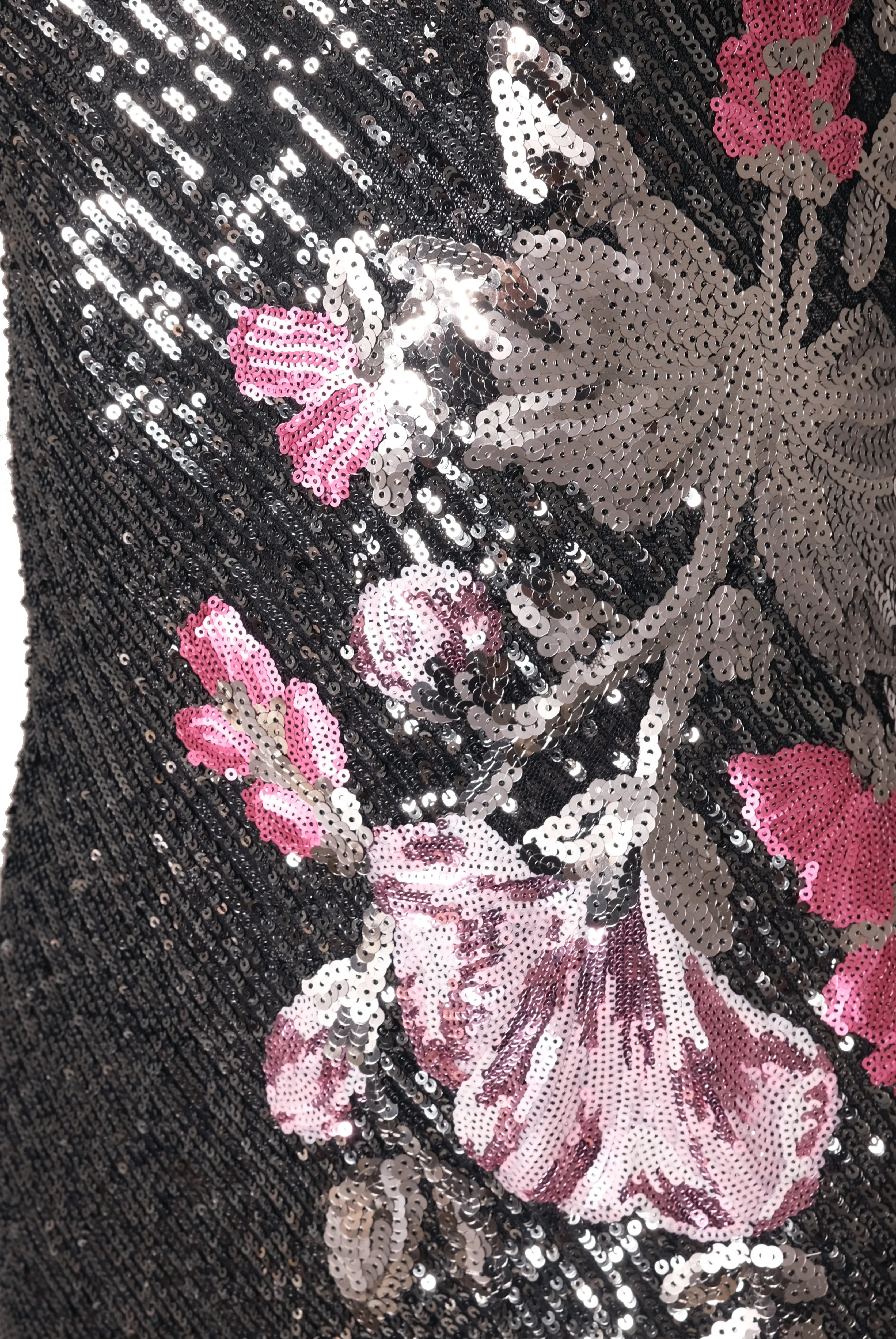 FLORAL APPLIQUE STRETCH SEQUIN HALTER GOWN sold by Naeem Khan product image thumbnail 3