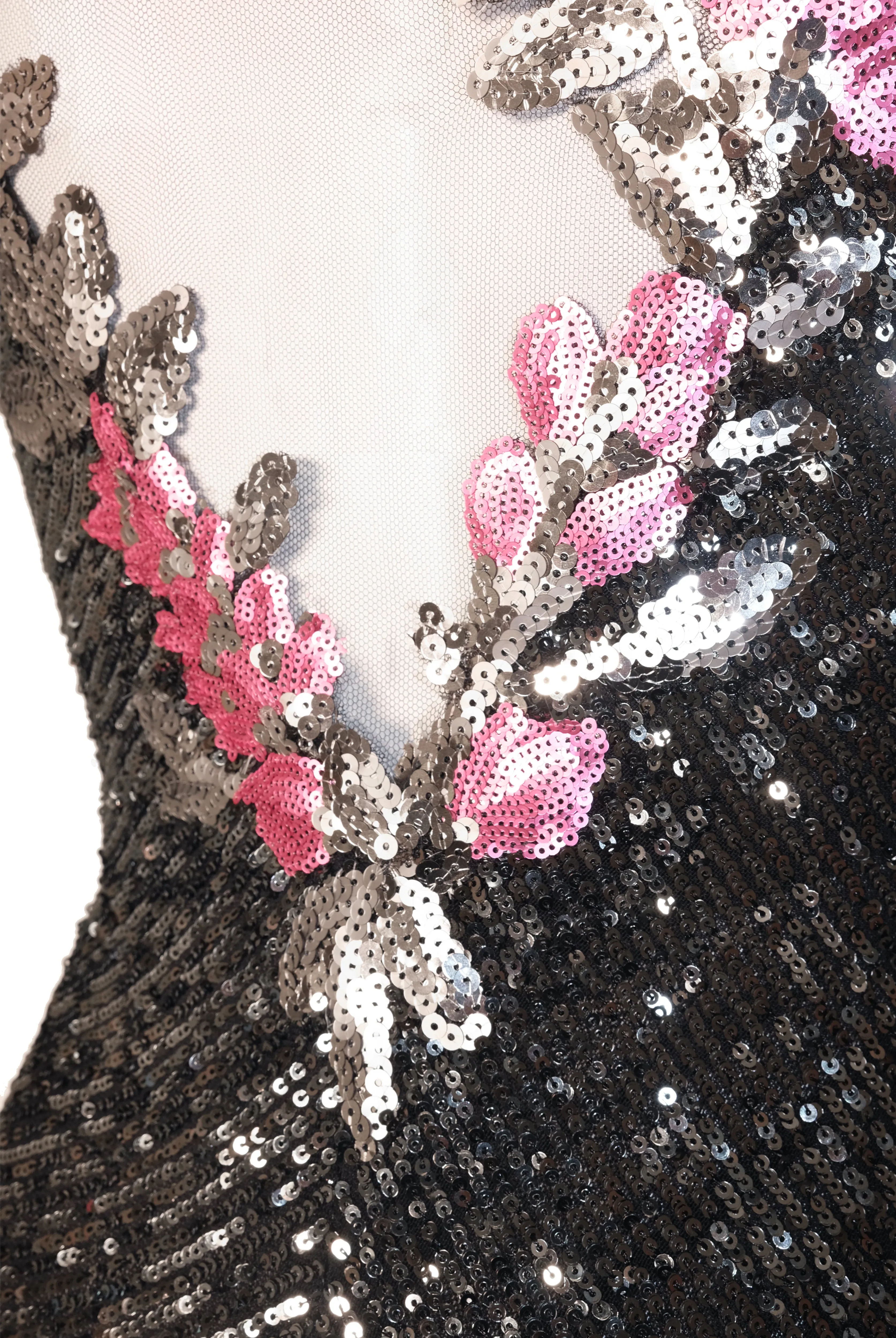 FLORAL APPLIQUE STRETCH SEQUIN V-NECK GOWN sold by Naeem Khan product image thumbnail 4