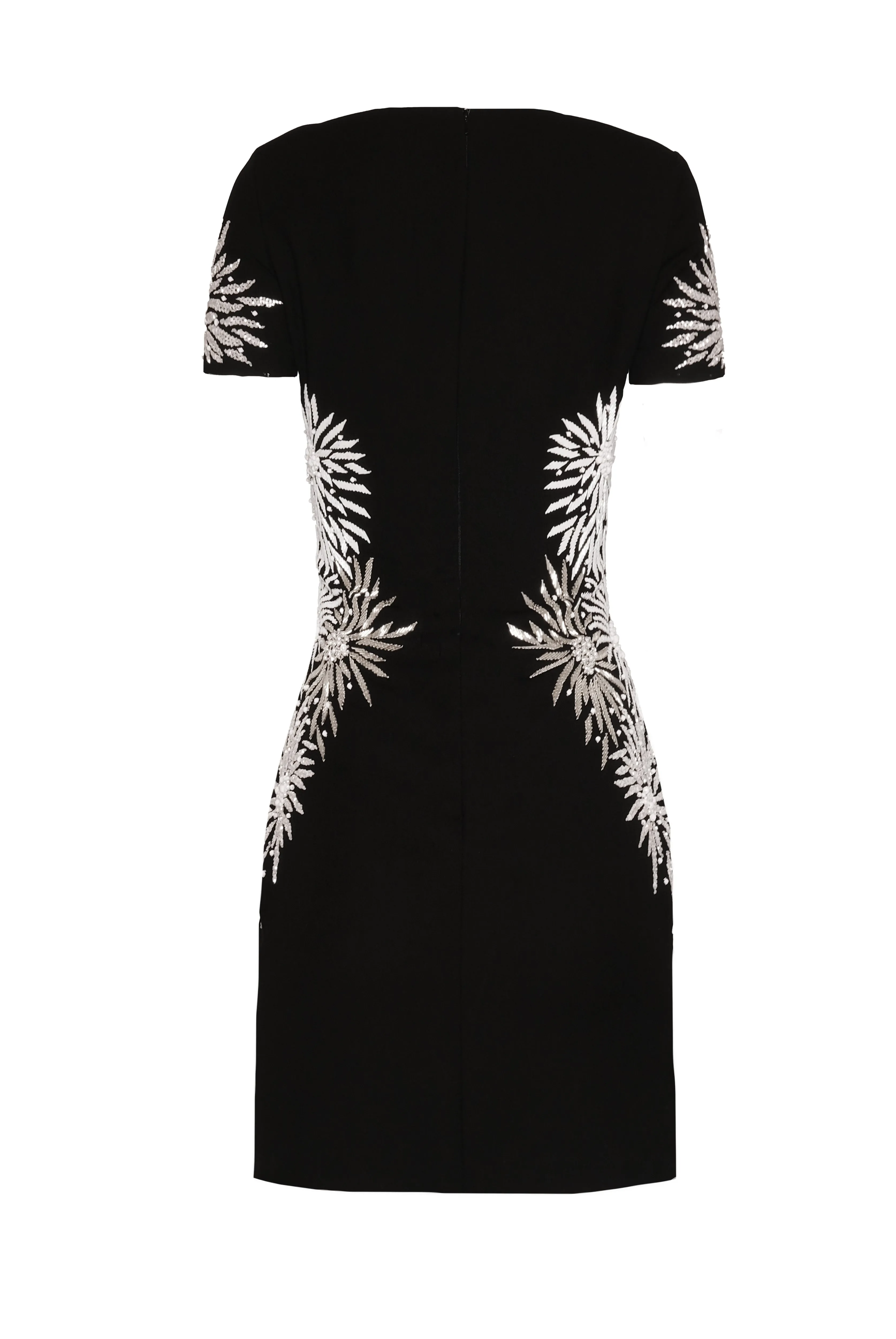 EMBELLISHED BOATNECK CAP SLEEVE CREPE KNEE-LENGTH DRESS sold by Naeem Khan product image thumbnail 2