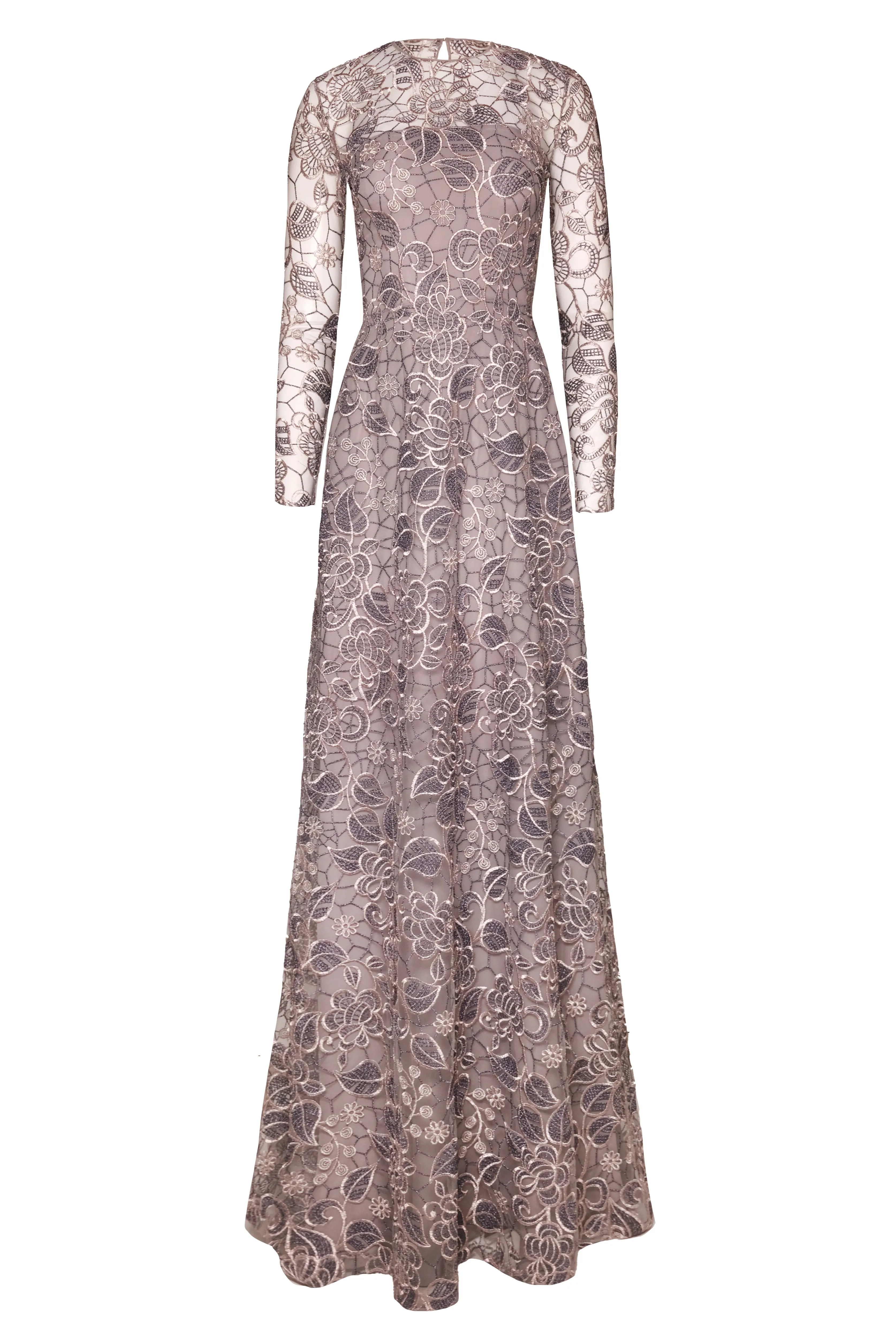 METALLIC LACE LONG SLEEVE GOWN sold by Naeem Khan
