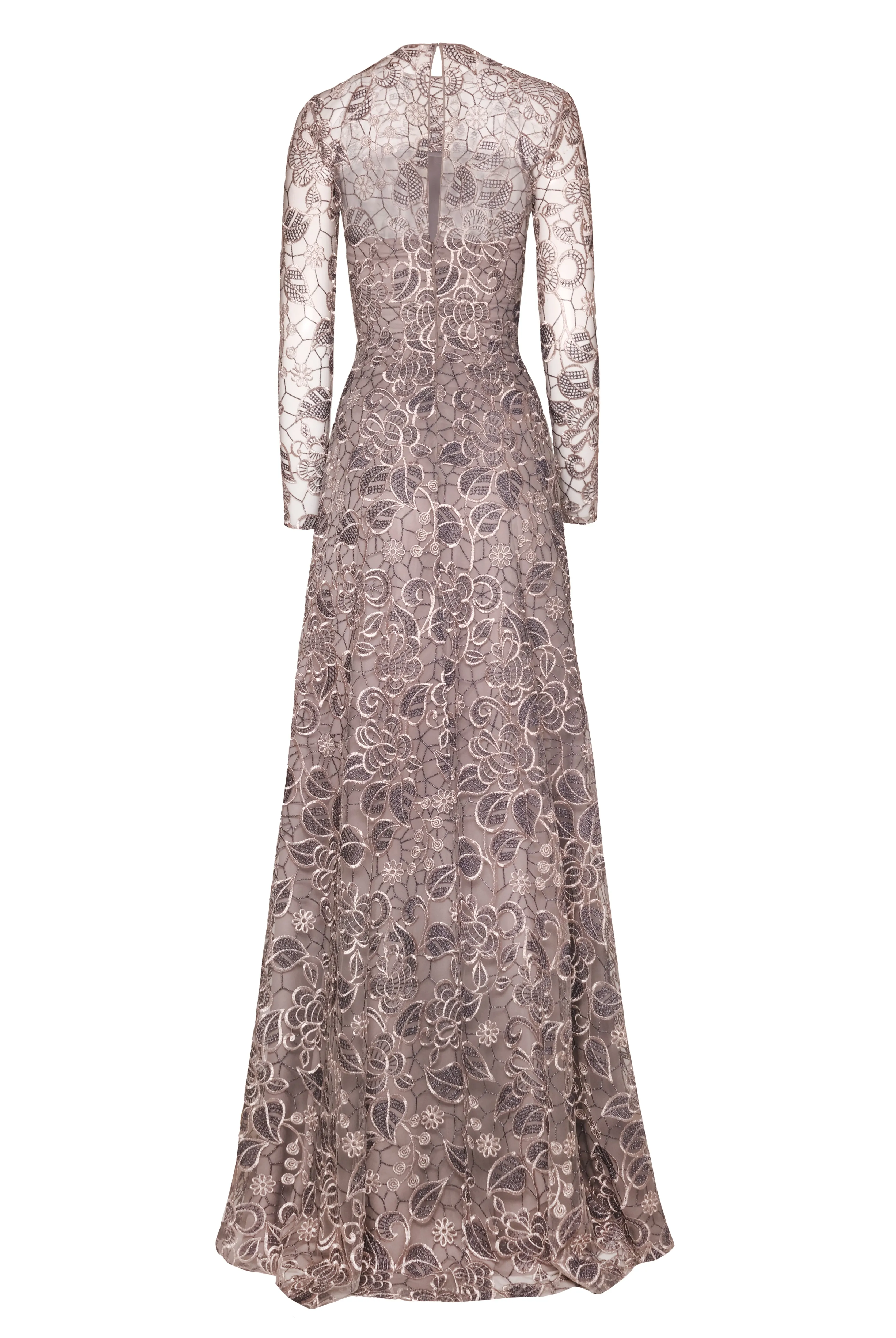 METALLIC LACE LONG SLEEVE GOWN sold by Naeem Khan product image thumbnail 2