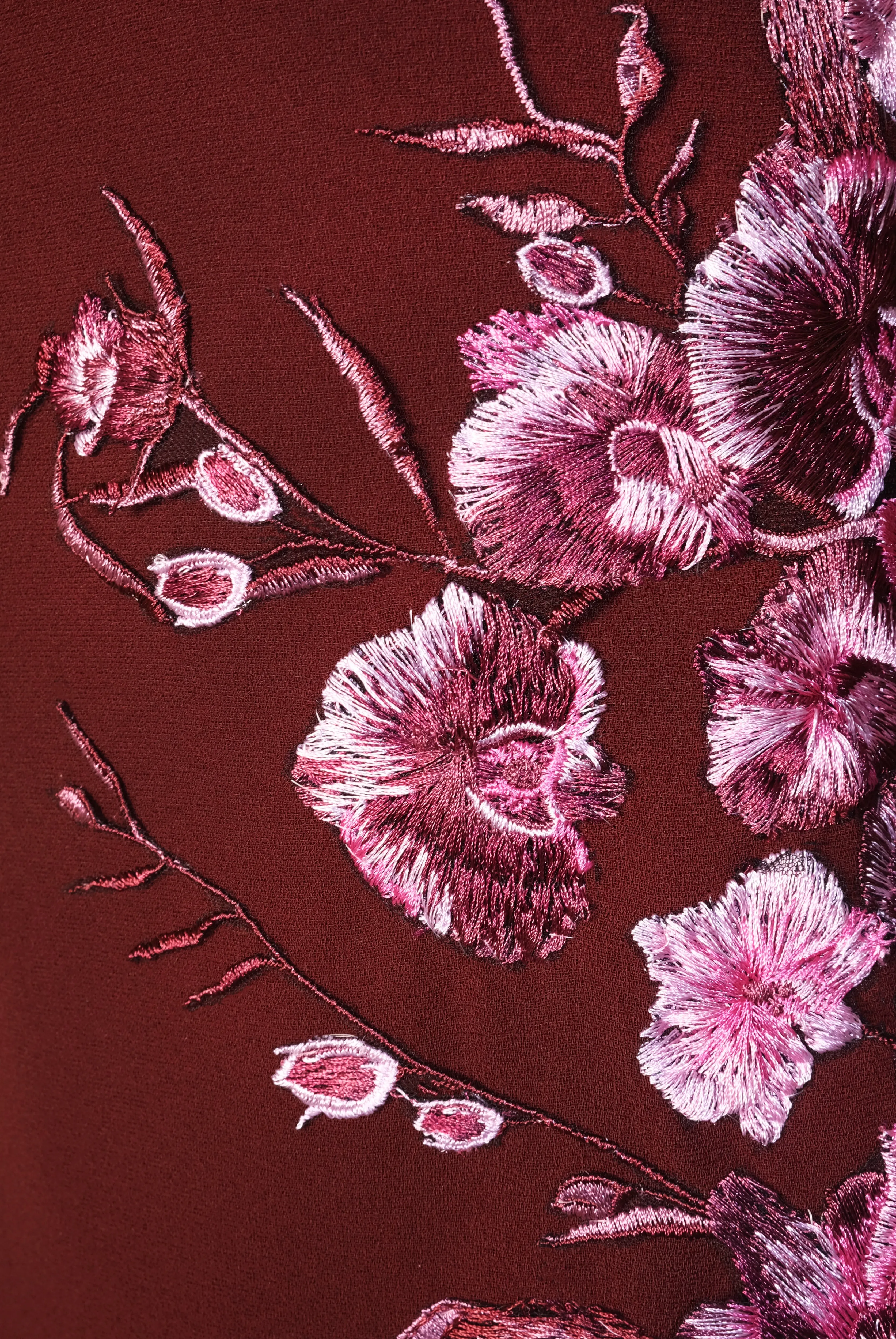 CREPE FLORAL APPLIQUE LONG SLEEVE COLUMN GOWN sold by Naeem Khan product image thumbnail 4