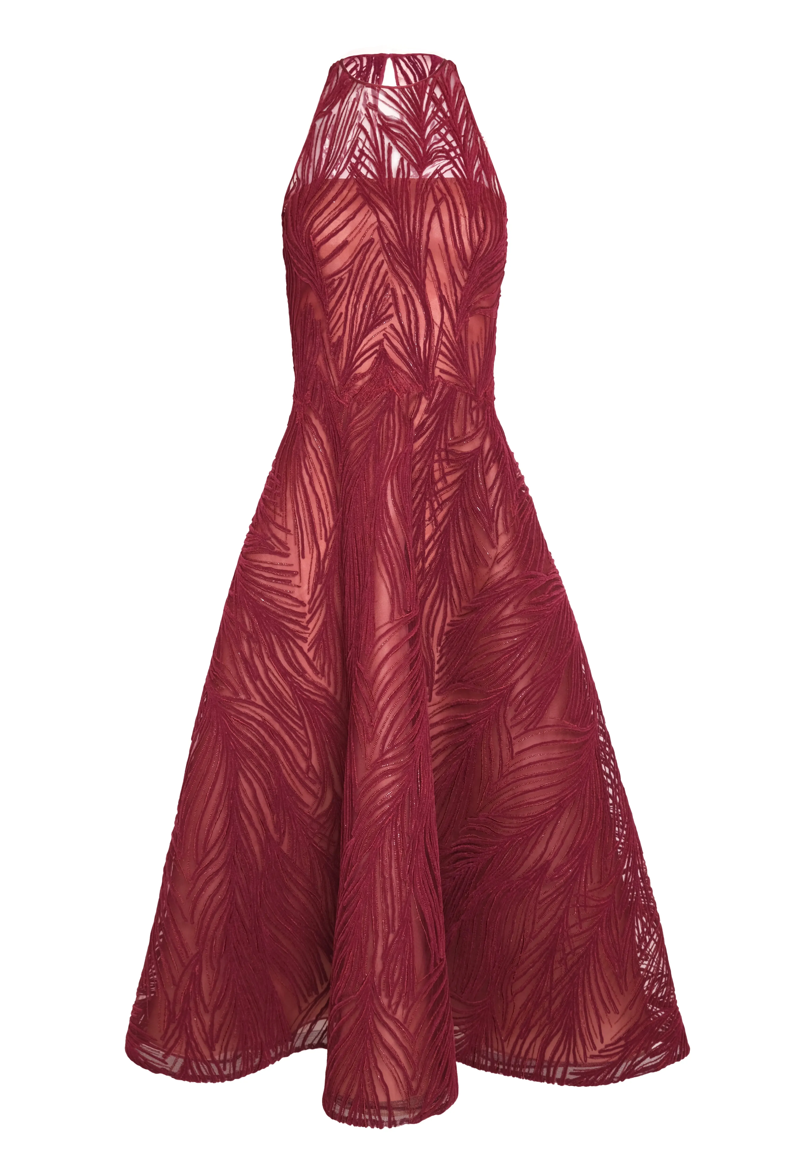 LIGHT VELVET HALTER TEA-LENGTH DRESS sold by Naeem Khan product image thumbnail 2