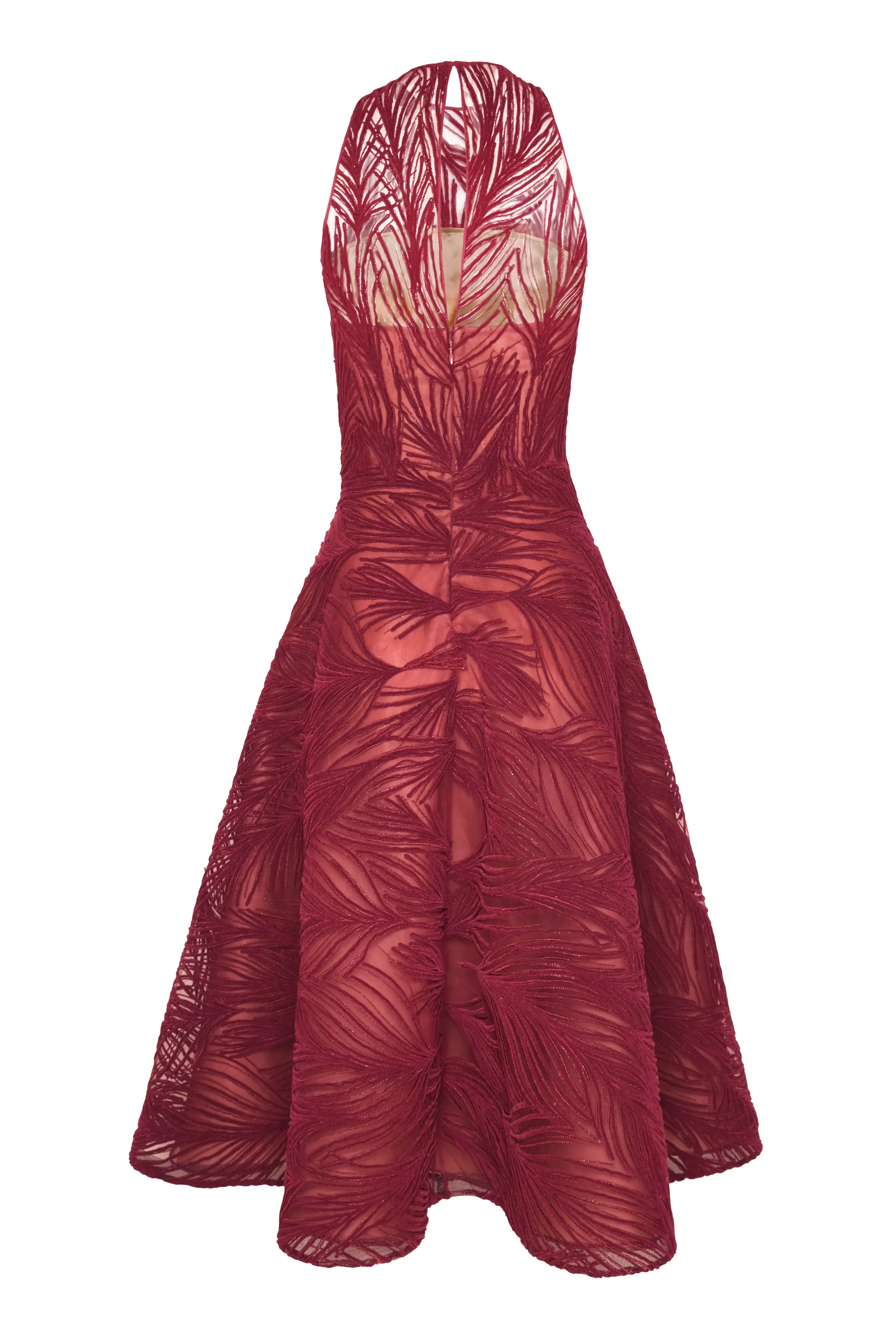 LIGHT VELVET HALTER TEA-LENGTH DRESS sold by Naeem Khan product image thumbnail 3
