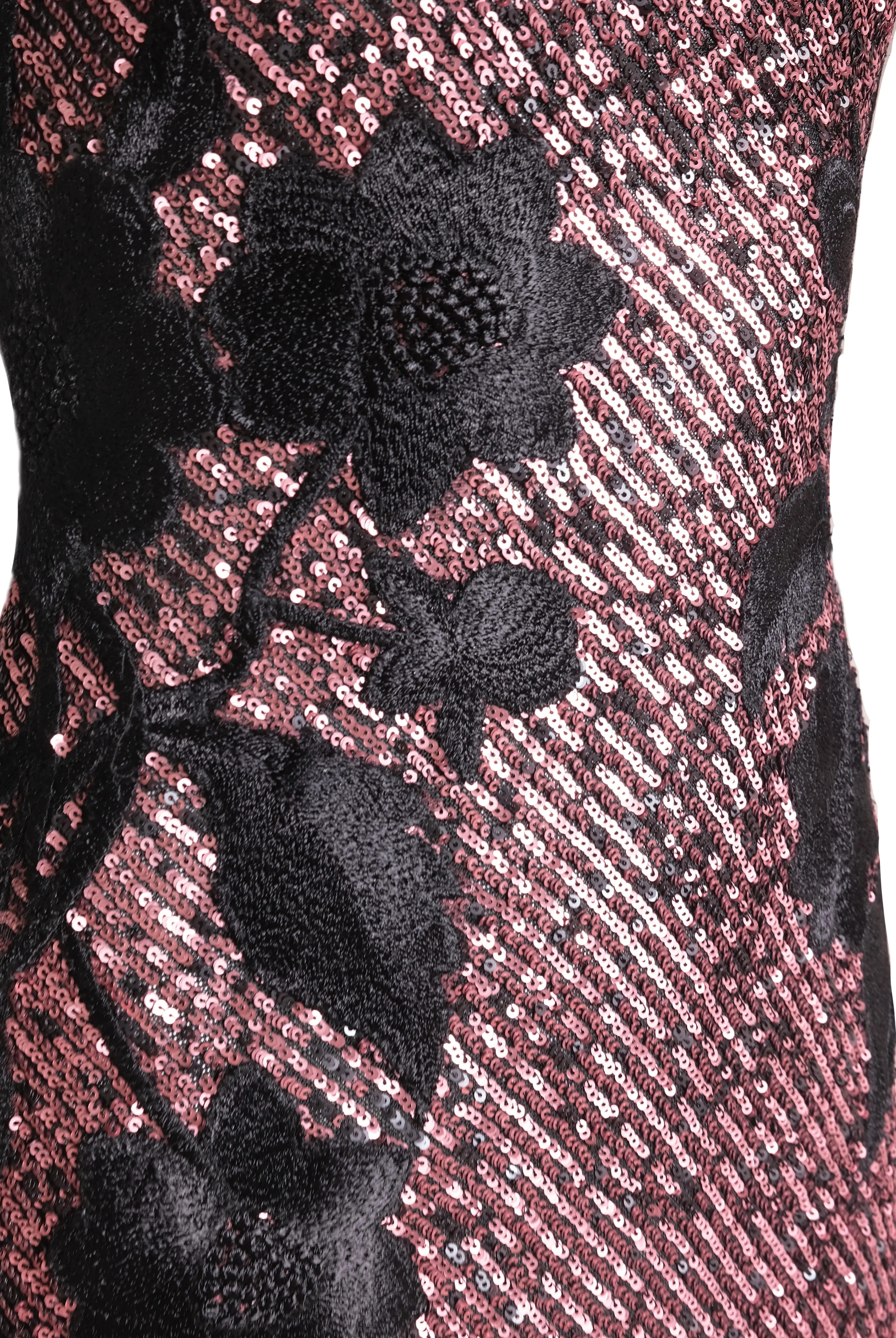 FLORAL APPLIQUE STRETCH SEQUIN HALTER NECK GOWN sold by Naeem Khan product image thumbnail 3