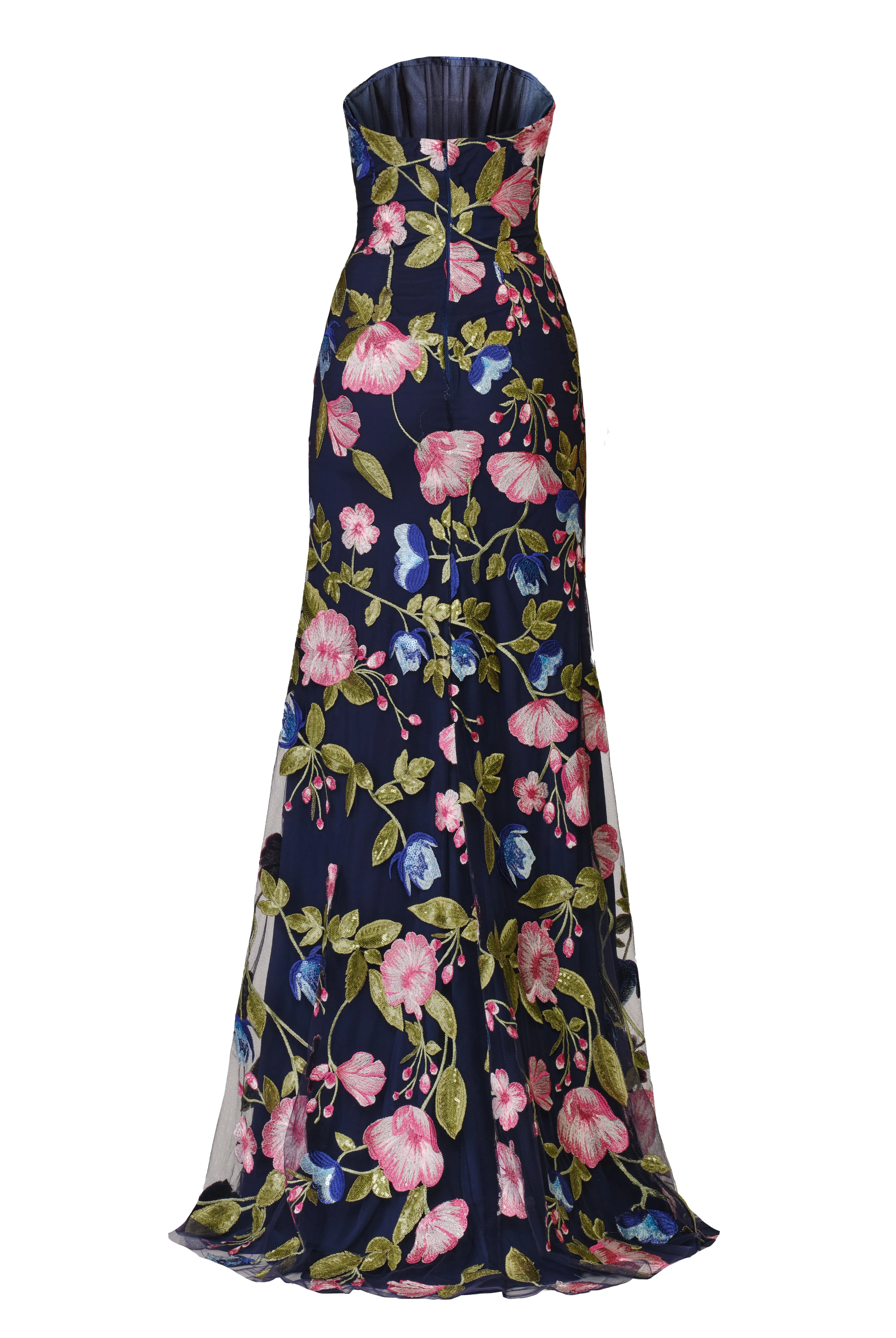 SEQUIN FLORAL LACE STRAPLESS FIT-AND-FLARE GOWN sold by Naeem Khan product image thumbnail 3