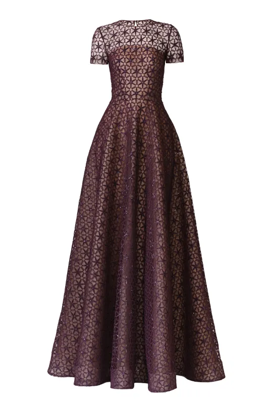 CORDING CAP SLEEVE GOWN made by Naeem Khan