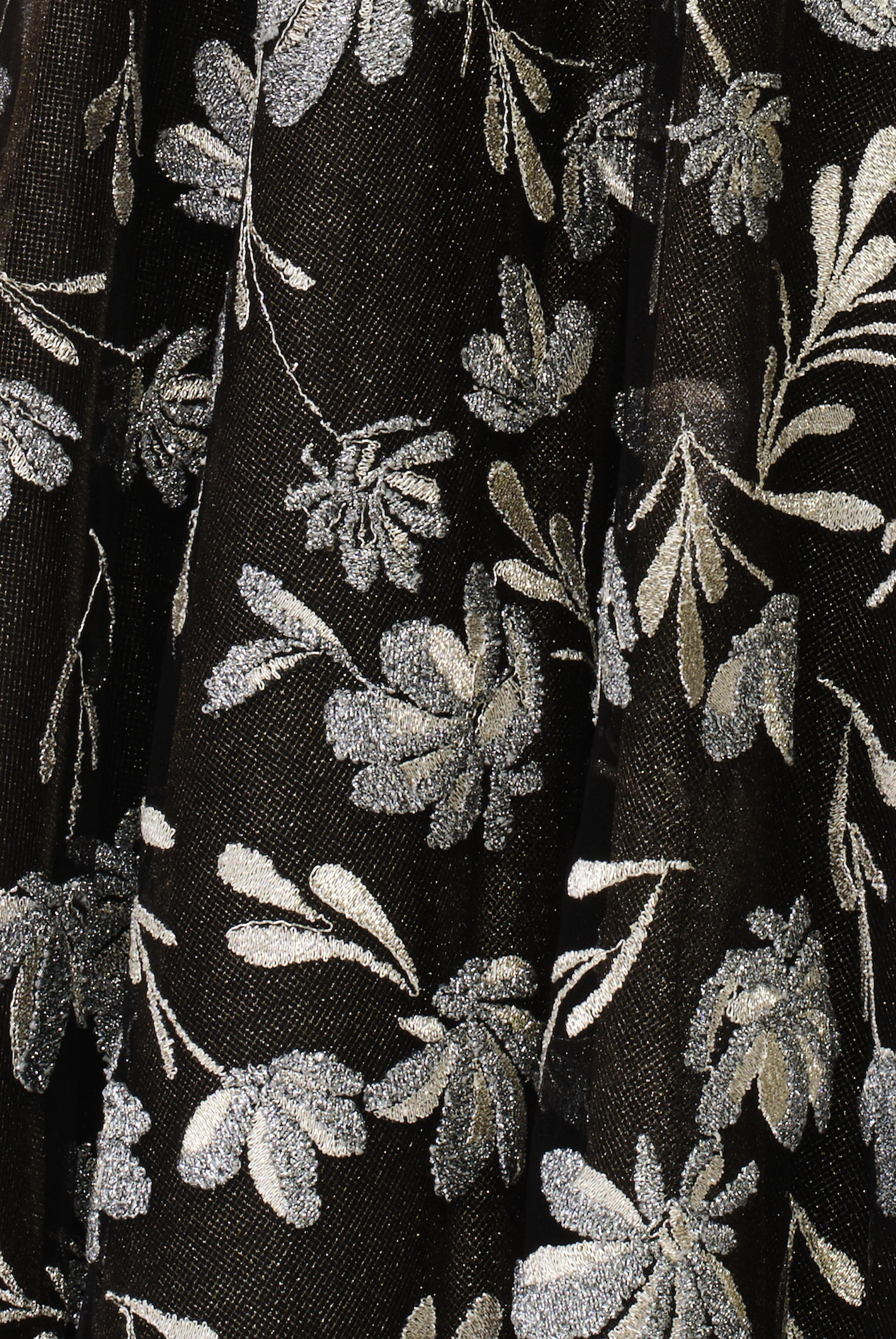 METALLIC FLORAL LONG-SLEEVE GOWN sold by Naeem Khan product image thumbnail 4