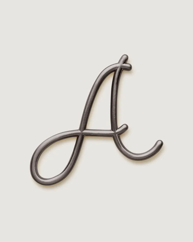 Alphabet Bag Charm | Brushed Gunmetal made by Naghedi